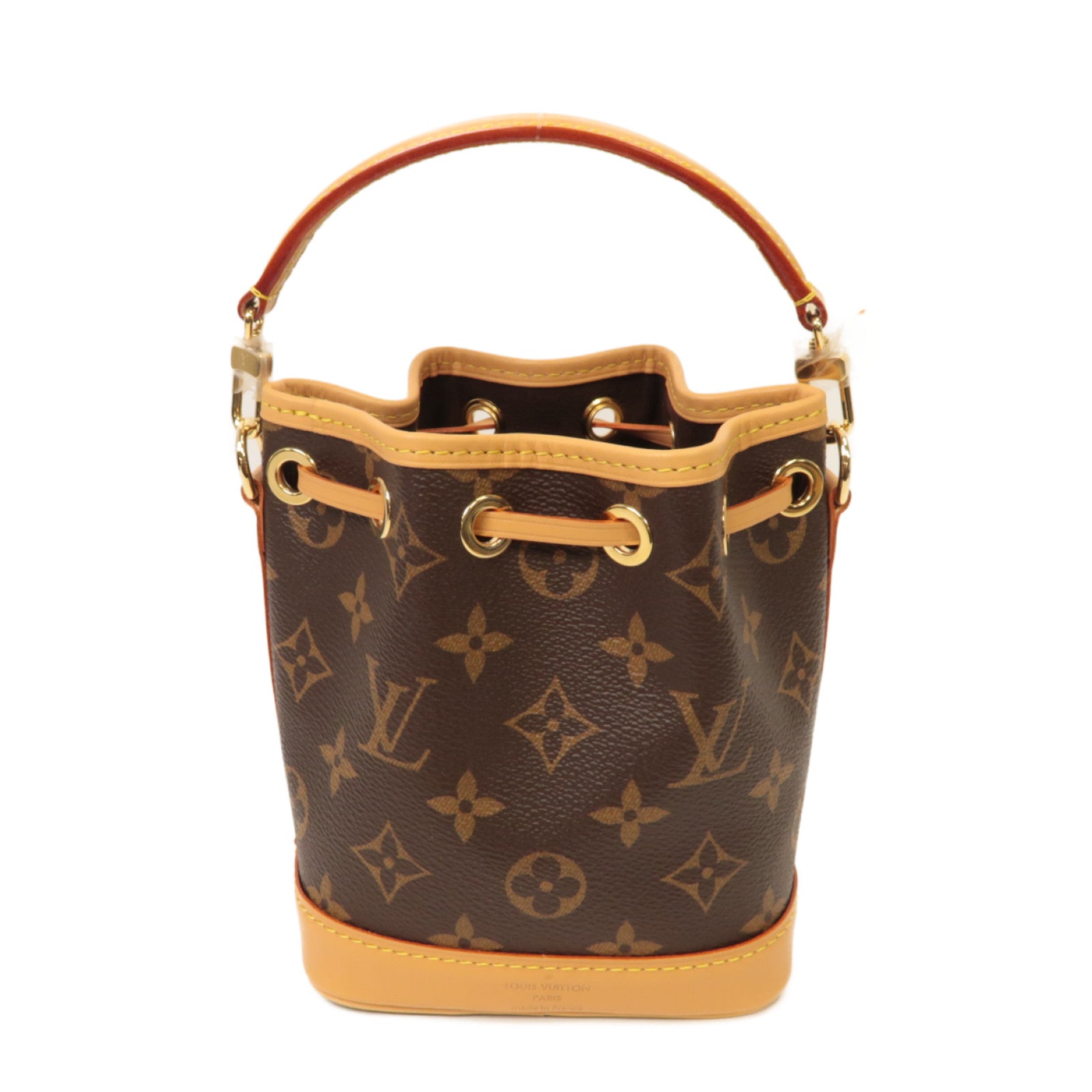 LOUIS VUITTON Monogram Nano Noe金扣手挽肩背兩用袋啡色