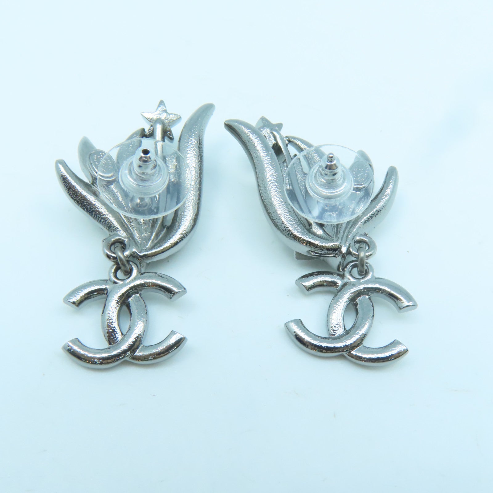 CHANEL 金屬Earrings耳環銀色