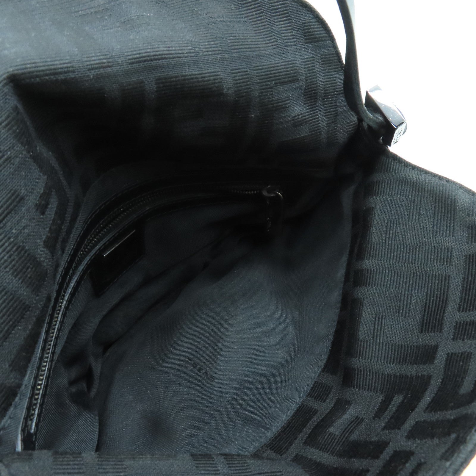 FENDI 帆布Shoulder Bag肩背袋黑扣黑色