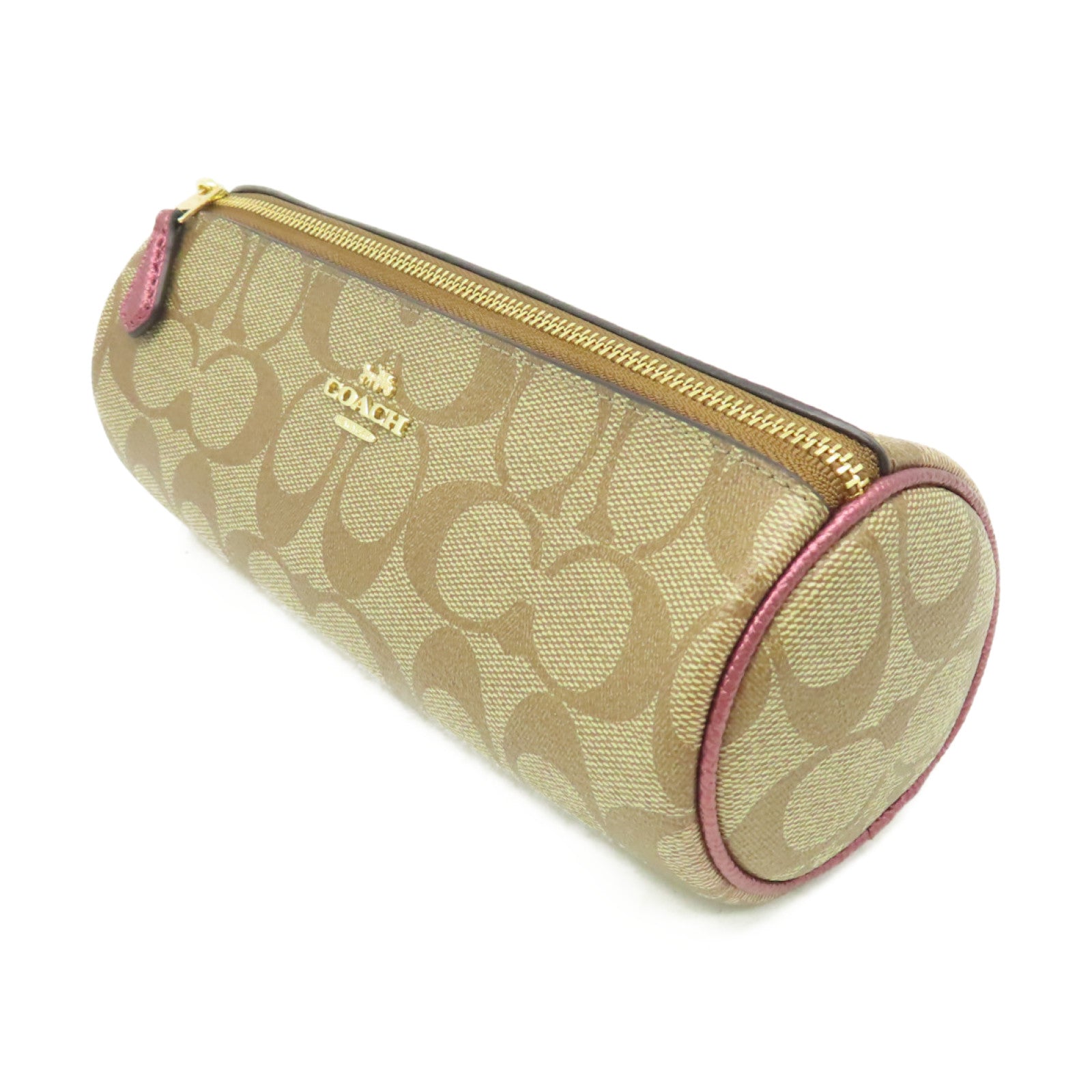 COACH 塗層帆布Pouch Set手拿包啡色