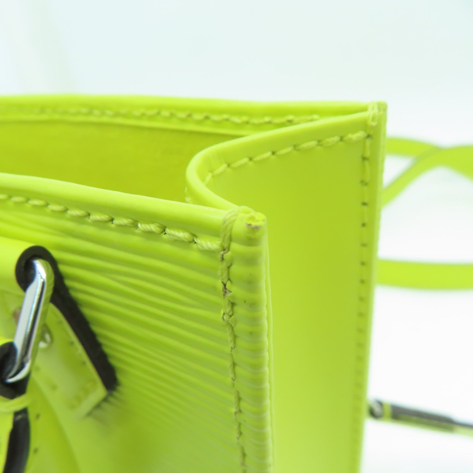 LOUIS VUITTON Epi Petit Sac Plat銀扣手挽肩背兩用袋黃色