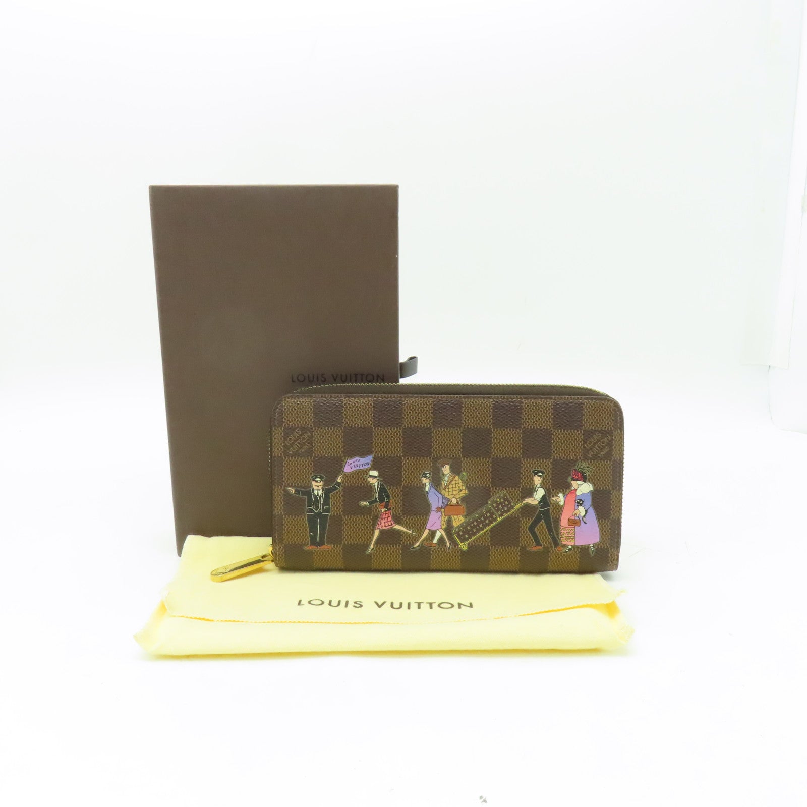 LOUIS VUITTON Damier Zippy Wallet金扣長錢包啡色
