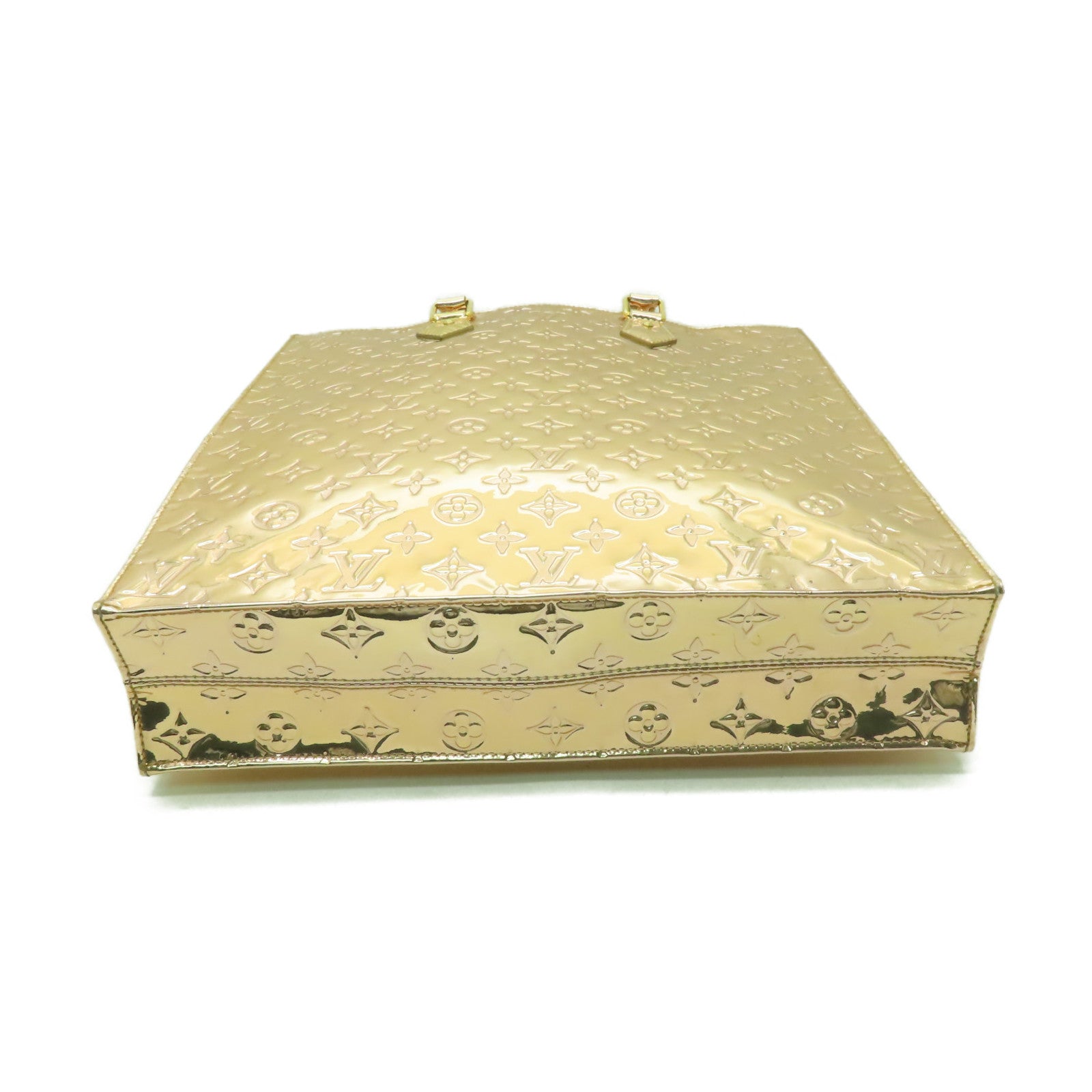 LOUIS VUITTON Monogram Miroir Sac Plat Gold金扣手挽袋金色