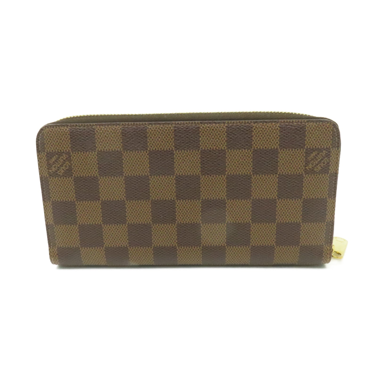 LOUIS VUITTON Damier Zippy Wallet金扣長錢包啡色