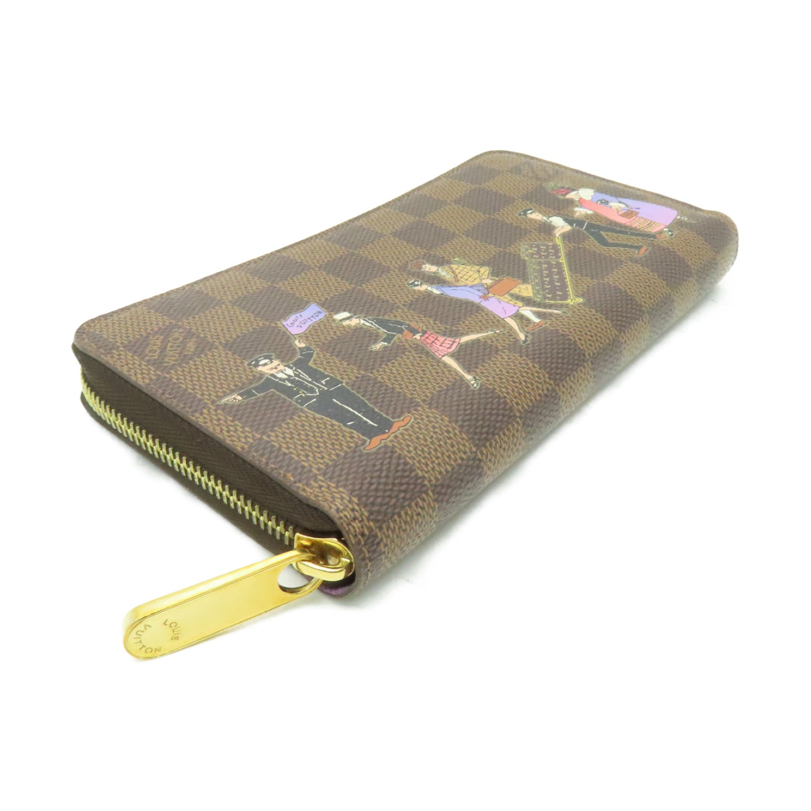LOUIS VUITTON Damier Zippy Wallet金扣長錢包啡色