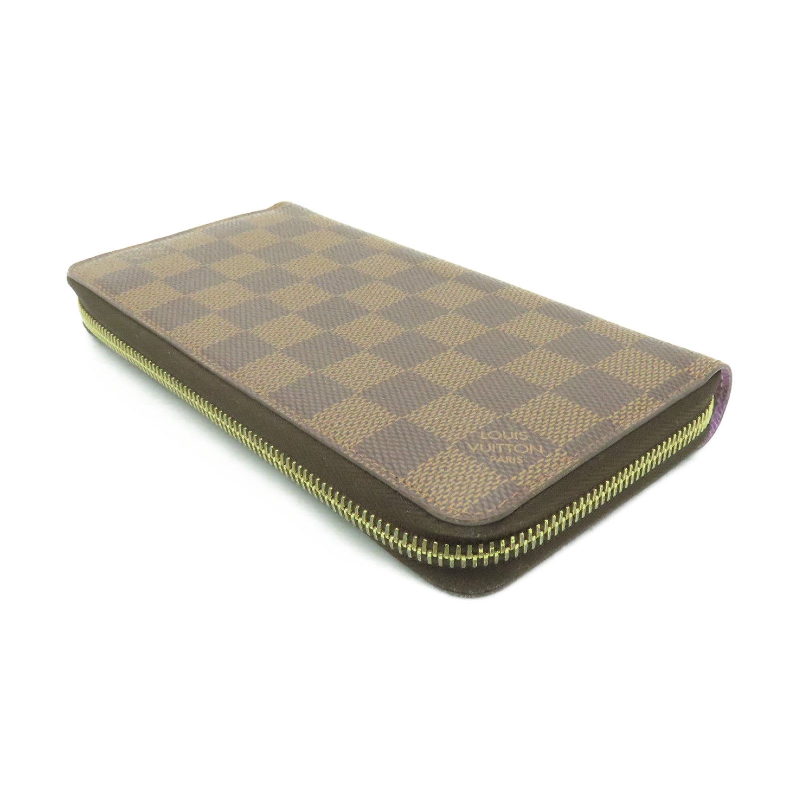 LOUIS VUITTON Damier Zippy Wallet金扣長錢包啡色