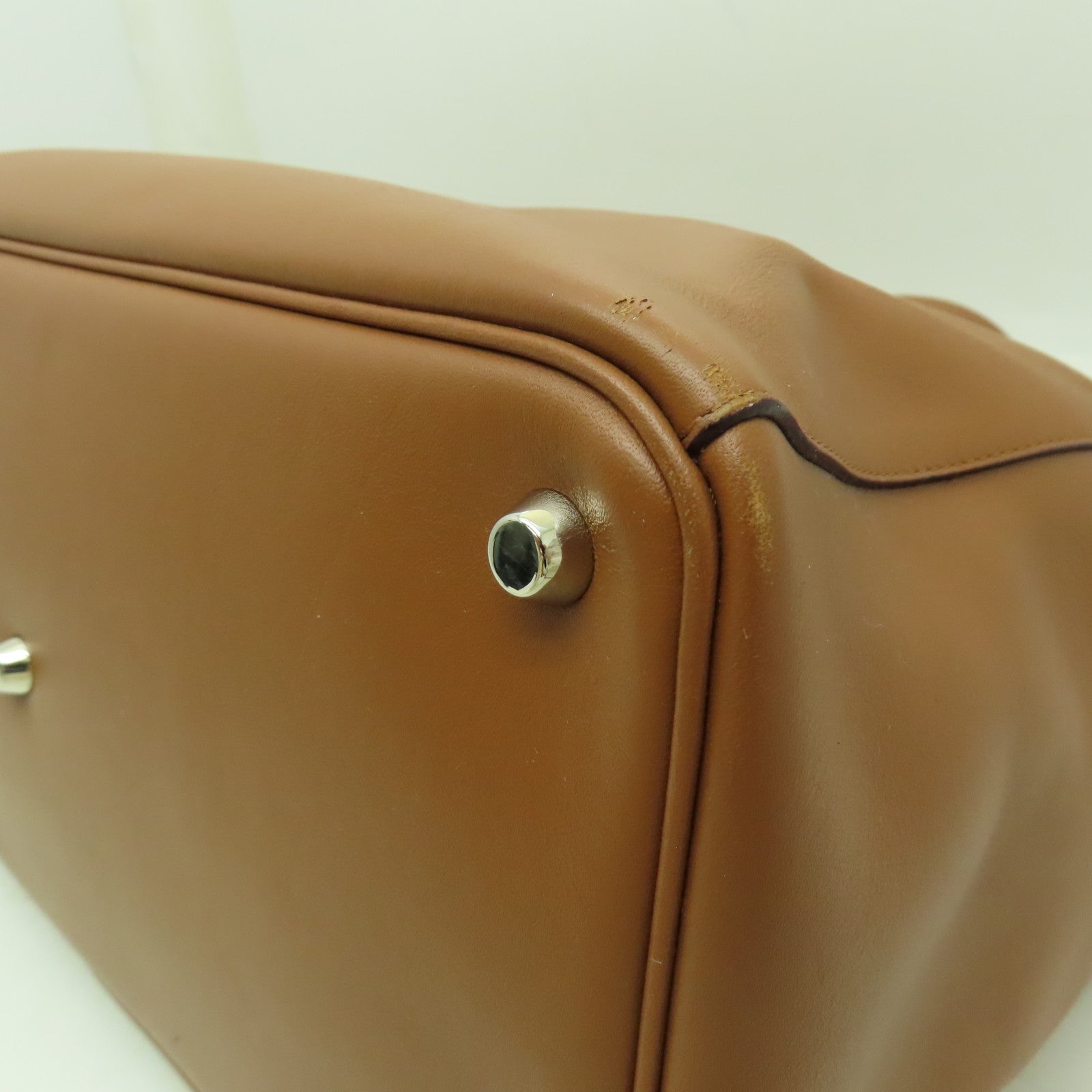 Dior 牛皮皮革2 Way Shoulder銀扣手挽肩背兩用袋啡色