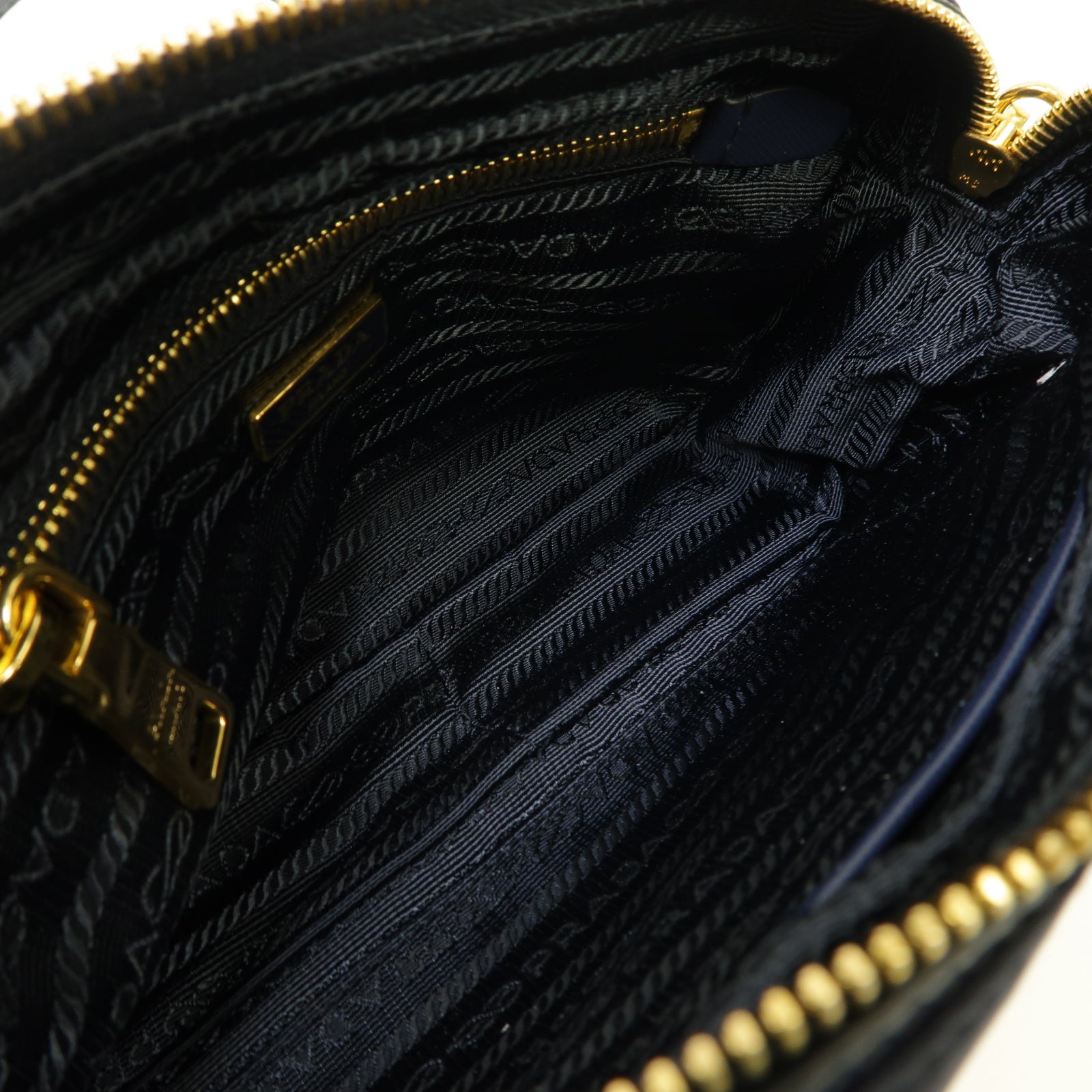 PRADA 尼龍Shoulder Bag金扣肩背袋深藍色