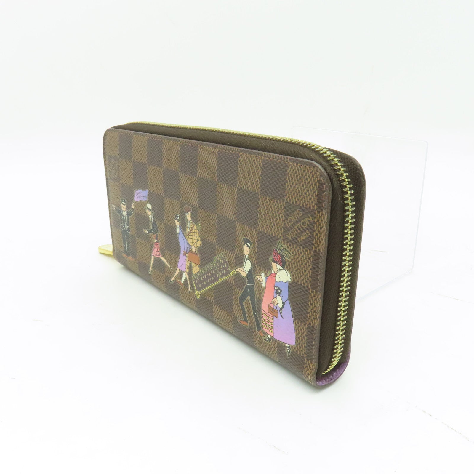 LOUIS VUITTON Damier Zippy Wallet金扣長錢包啡色