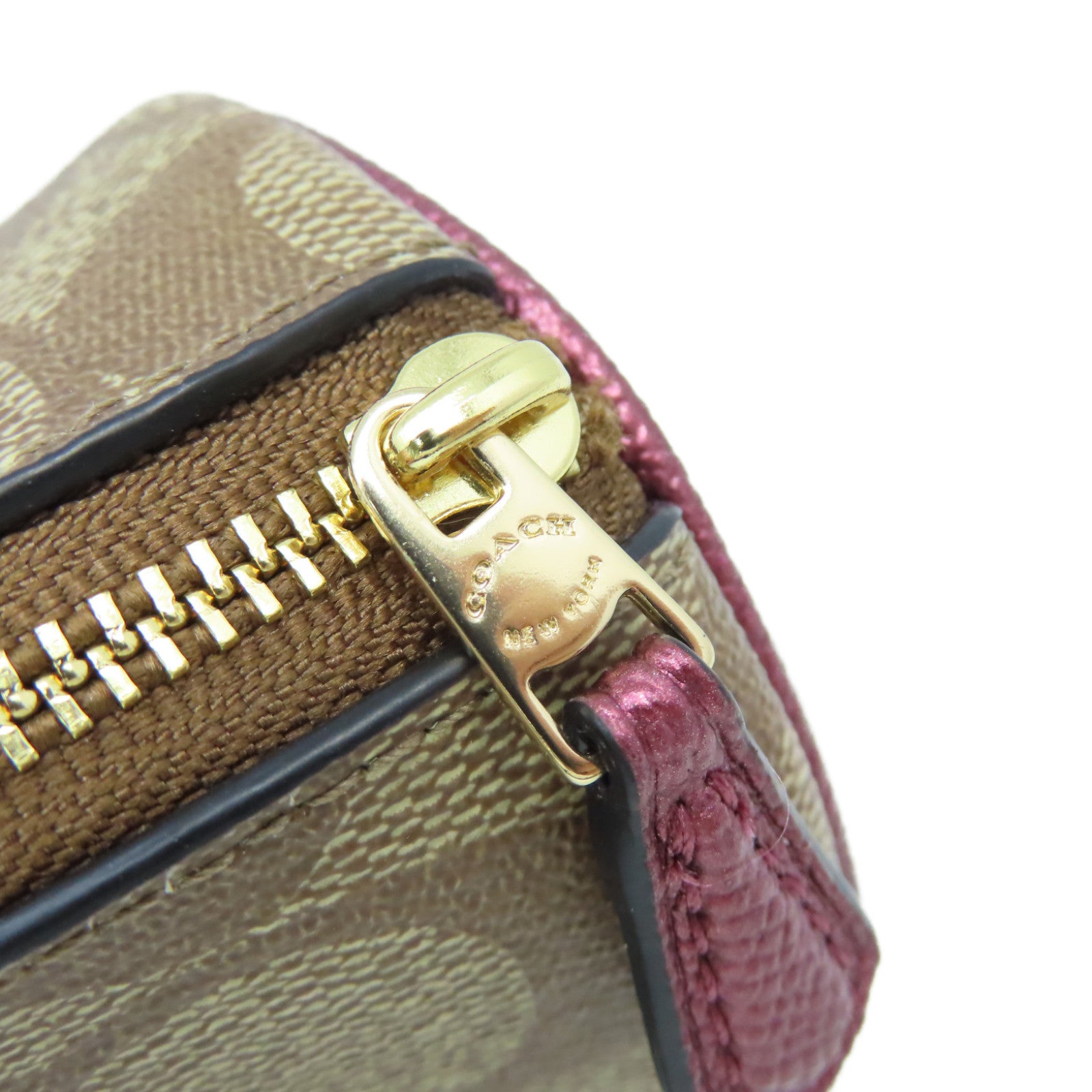 COACH 塗層帆布Pouch Set手拿包啡色