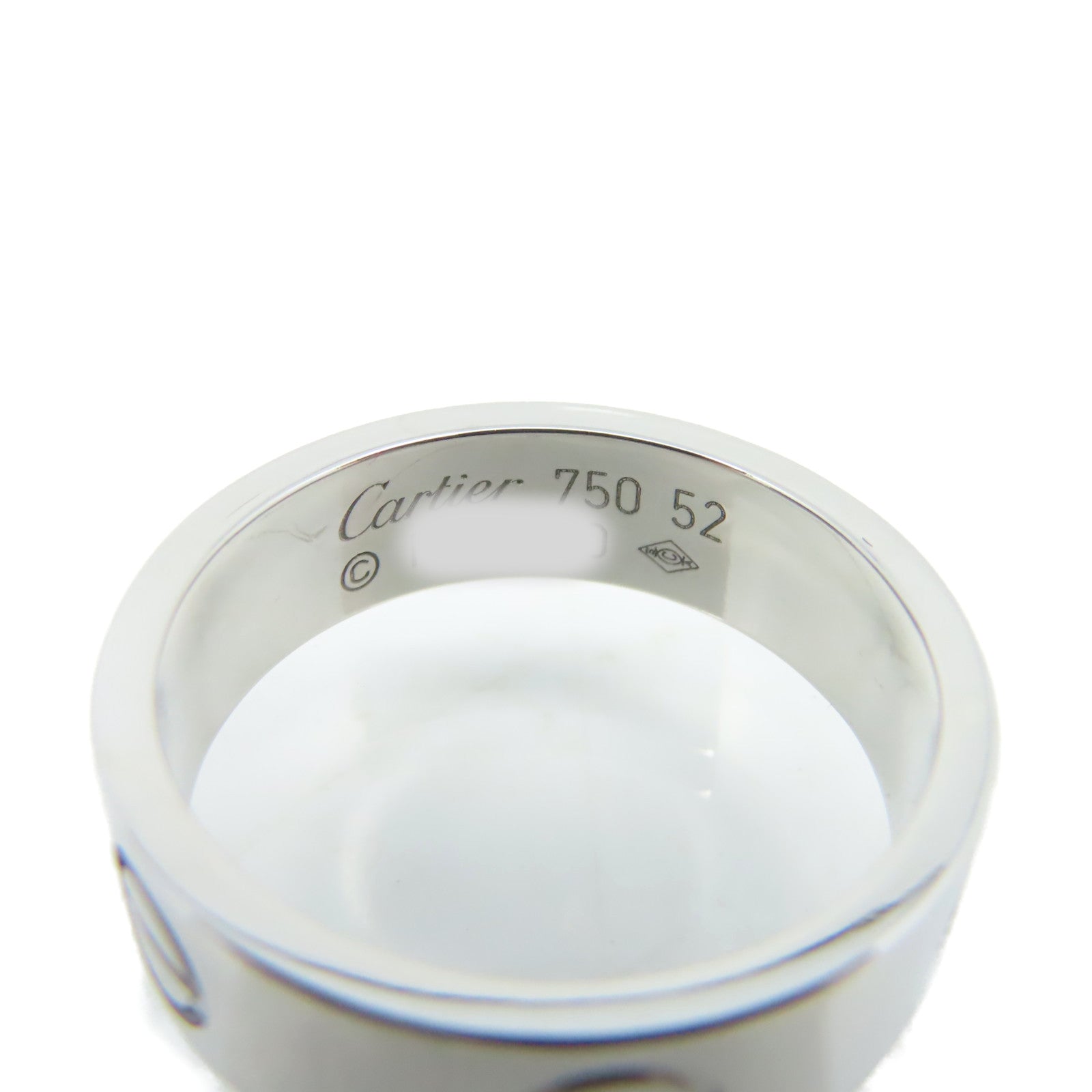 CARTIER 【激減優惠】18K白金Love Ring戒指#52