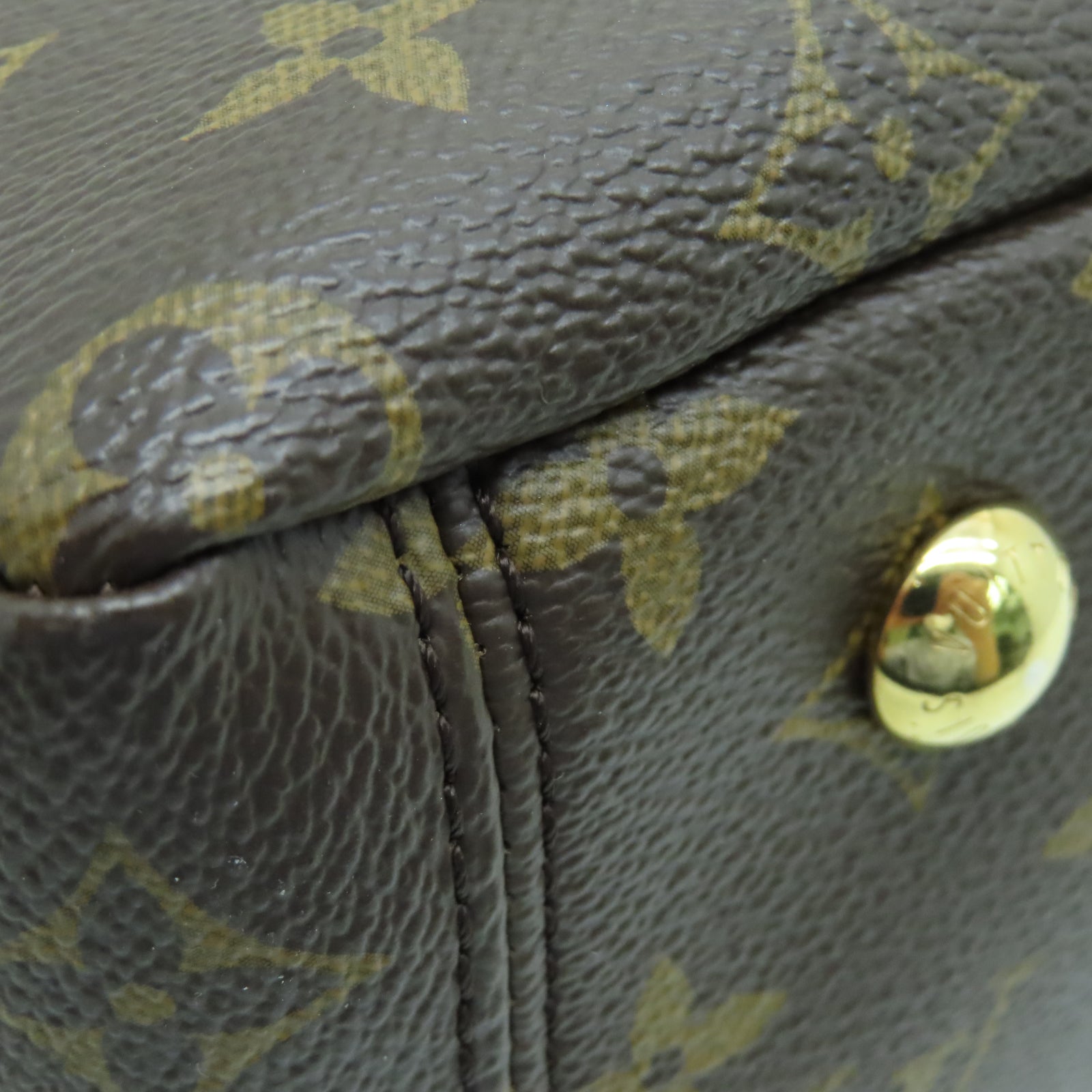 LOUIS VUITTON 【激減優惠】Monogram Pallas MM金扣手挽袋棕色