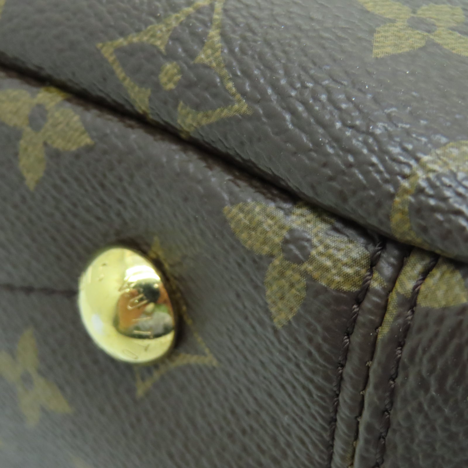 LOUIS VUITTON 【激減優惠】Monogram Pallas MM金扣手挽袋棕色