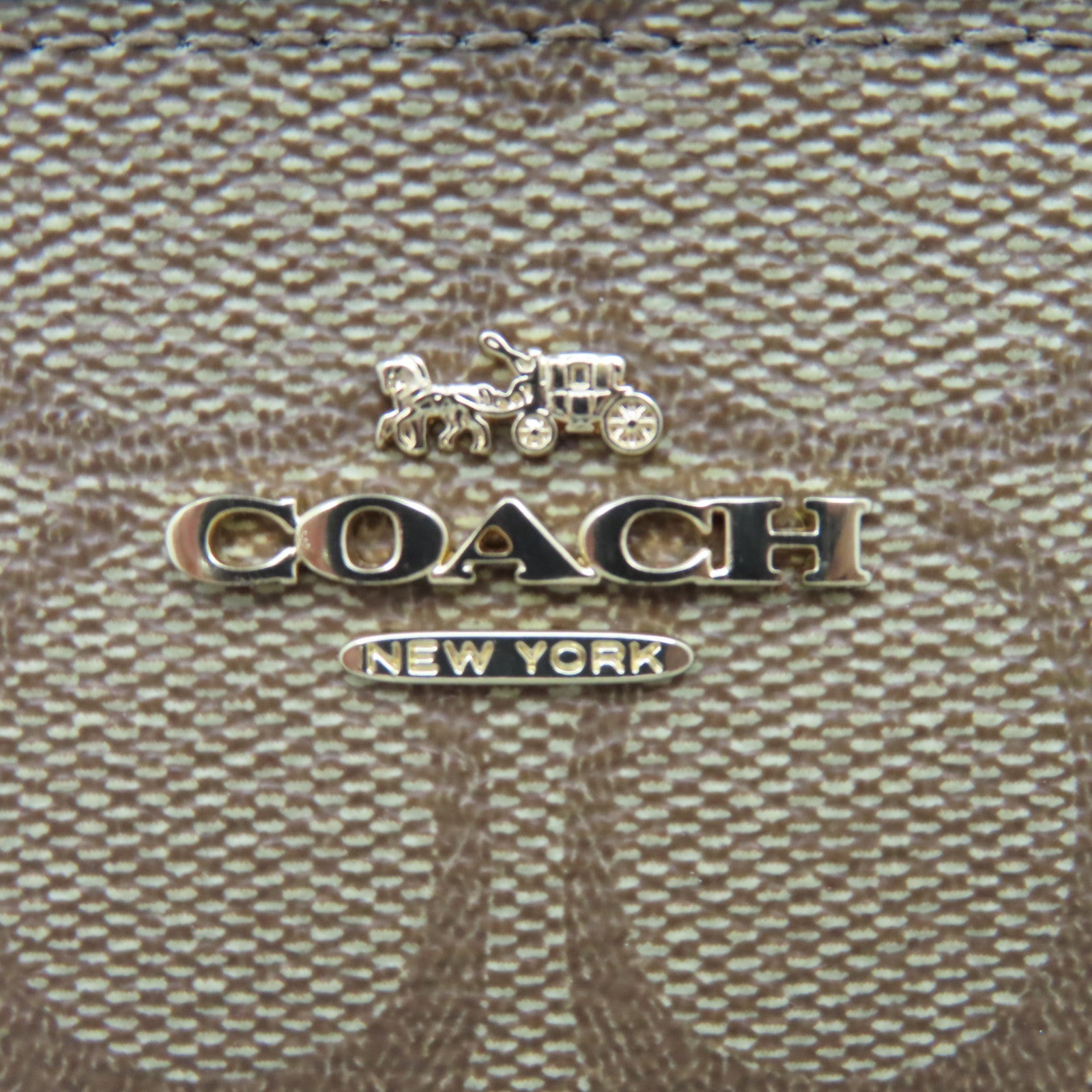 COACH 塗層帆布Pouch Set手拿包啡色