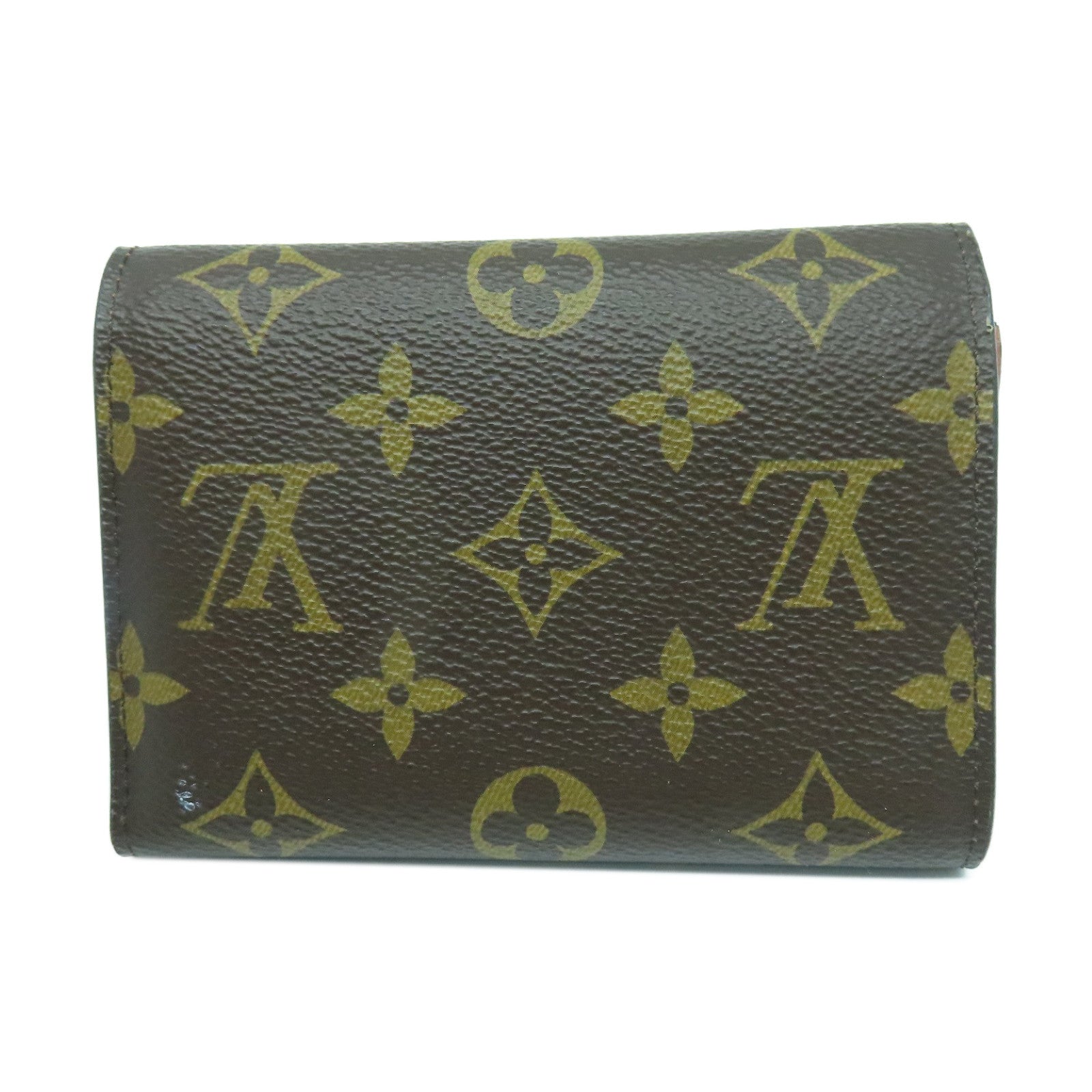 LOUIS VUITTON Monogram Compact Flower金扣钱包啡色