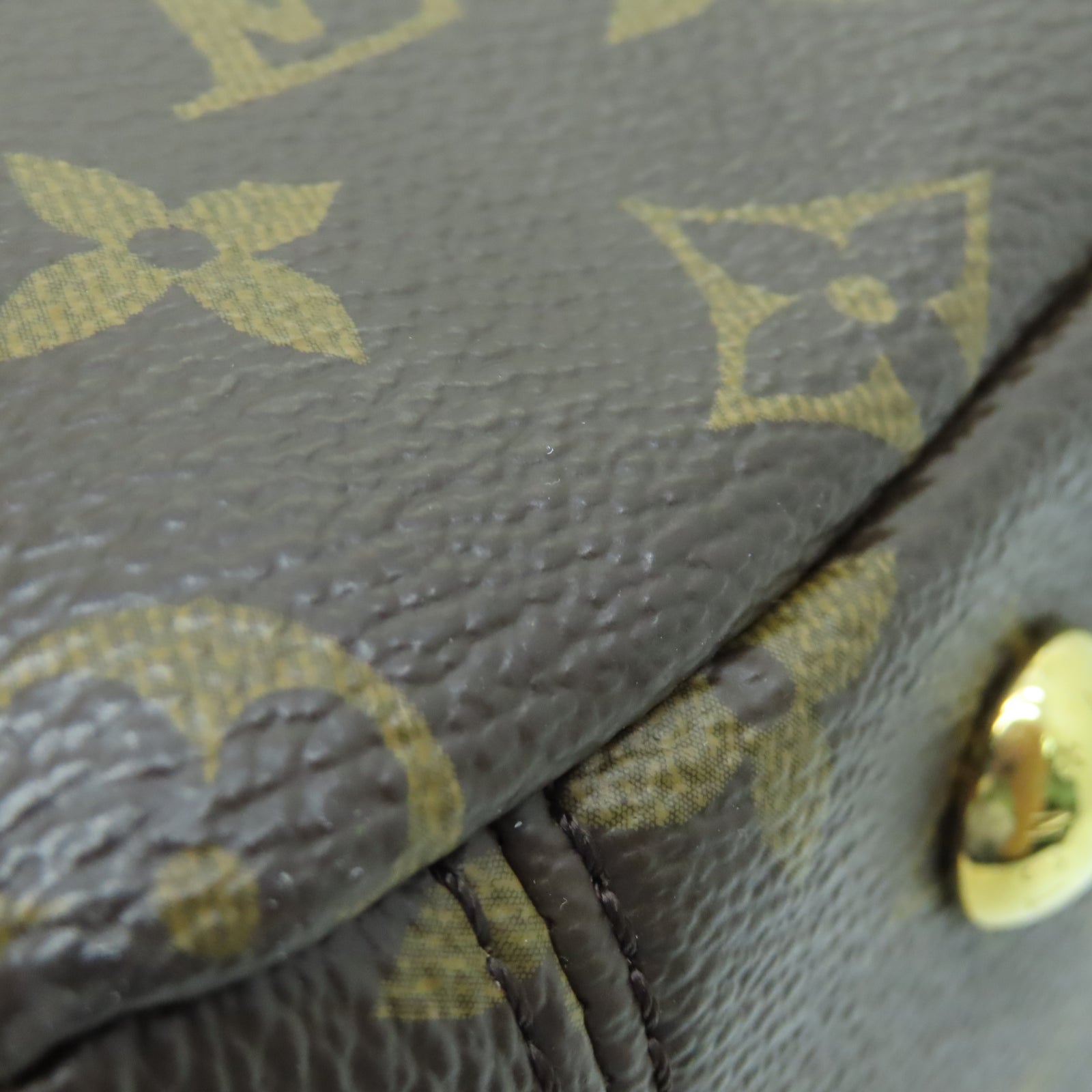 LOUIS VUITTON 【激減優惠】Monogram Pallas MM金扣手挽袋棕色