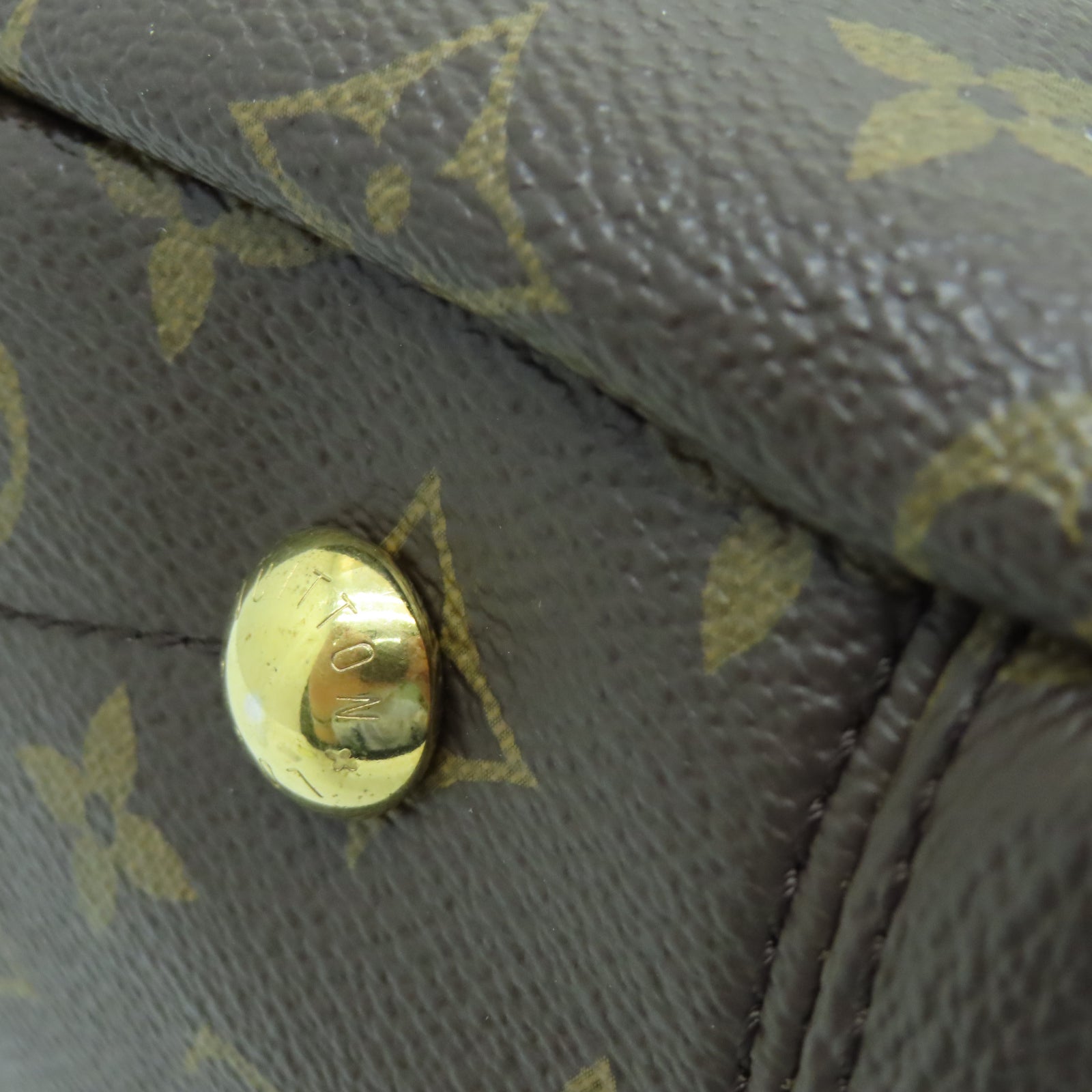 LOUIS VUITTON 【激減優惠】Monogram Pallas MM金扣手挽袋棕色