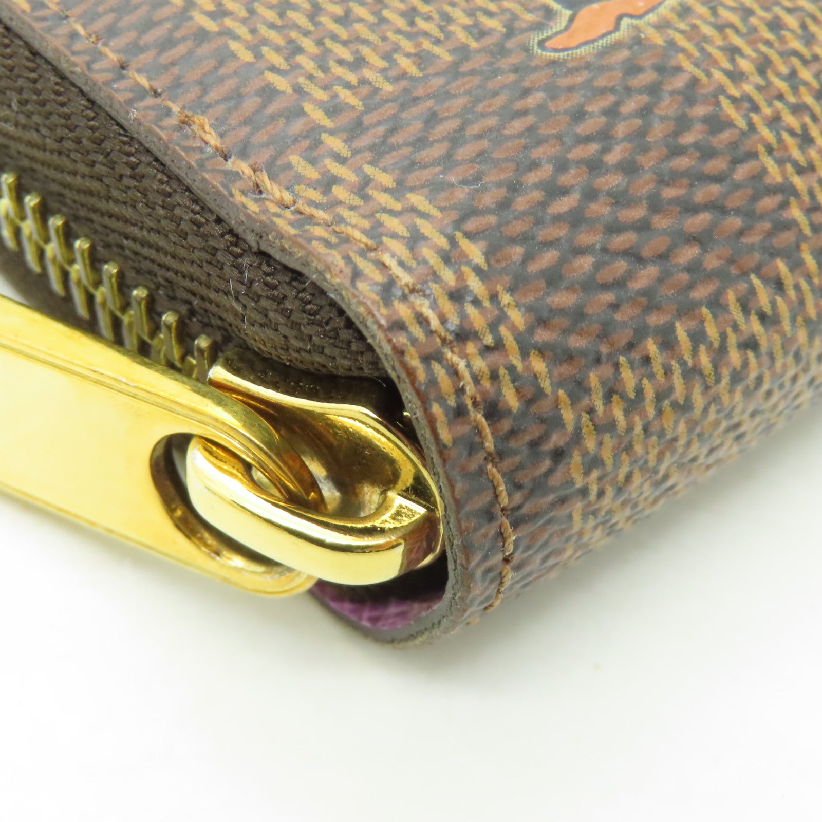 LOUIS VUITTON Damier Zippy Wallet金扣長錢包啡色