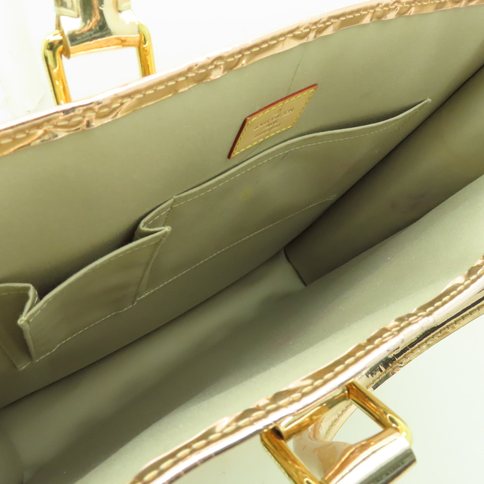 LOUIS VUITTON Monogram Miroir Sac Plat Gold金扣手挽袋金色