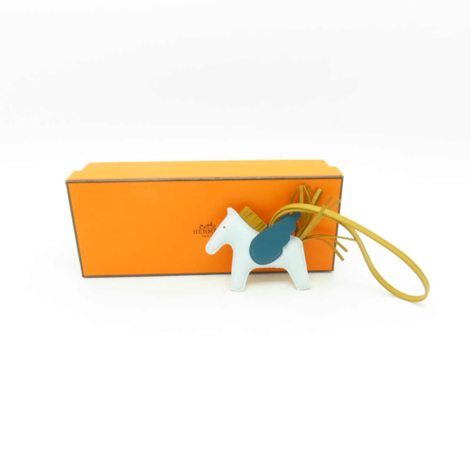 HERMES Swift皮革Rodeo Pegasus PM掛飾淺藍色/綠色/啡色