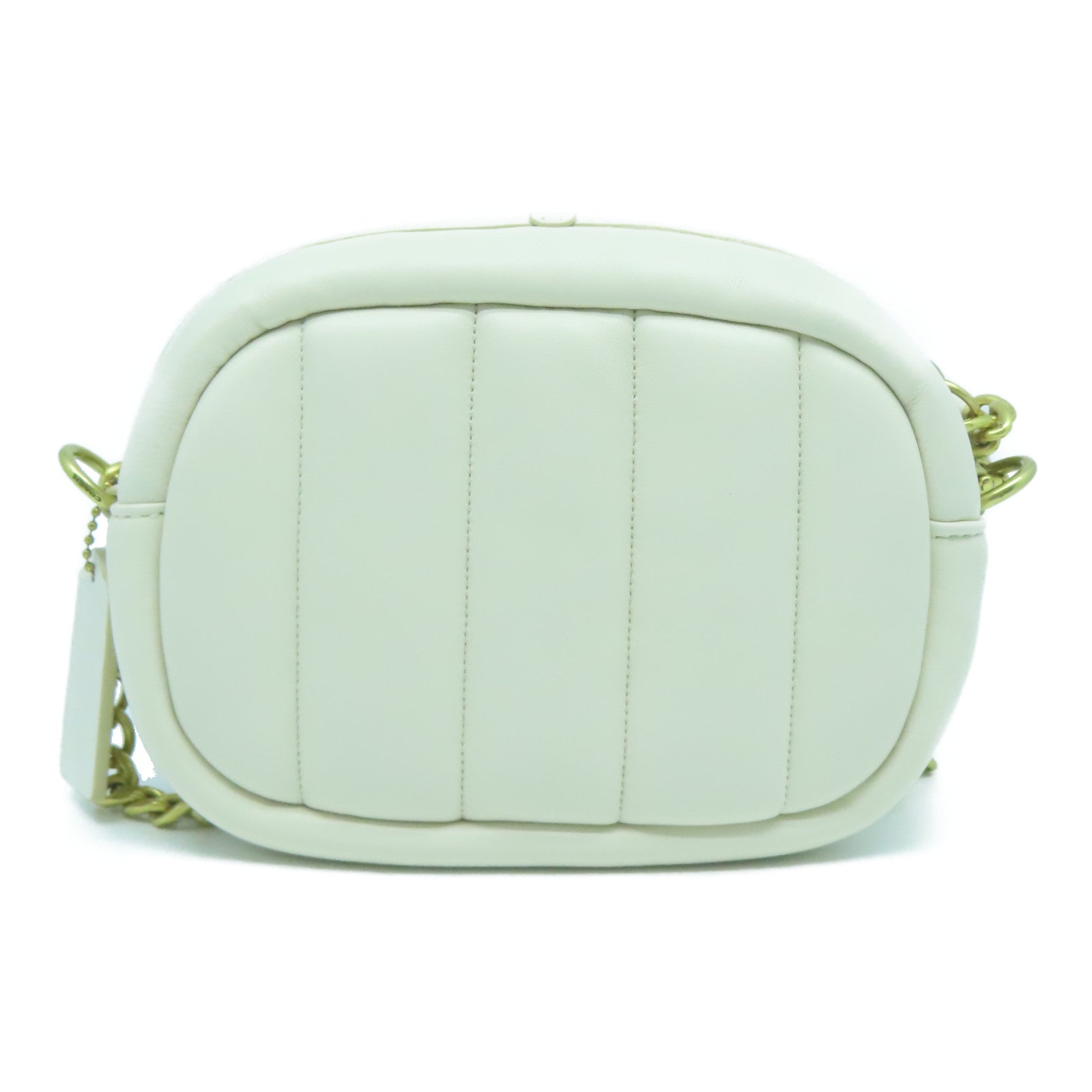 COACH 牛皮皮革Chain Shoulder Bag金扣鏈帶肩背袋白色