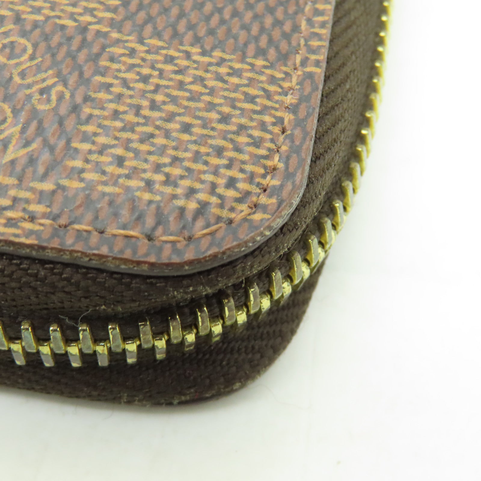 LOUIS VUITTON Damier Zippy Wallet金扣長錢包啡色