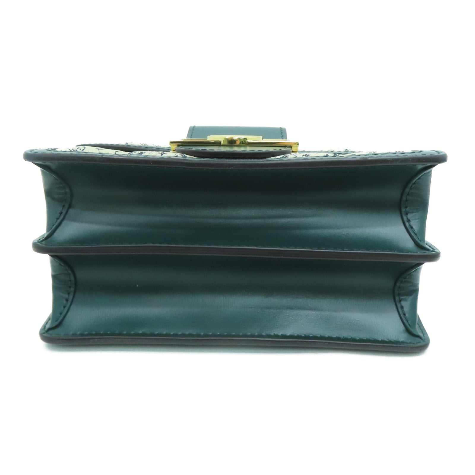 LOUIS VUITTON Canvas Mini Dauphine Gold Buckle Shoulder Bag Cream Green