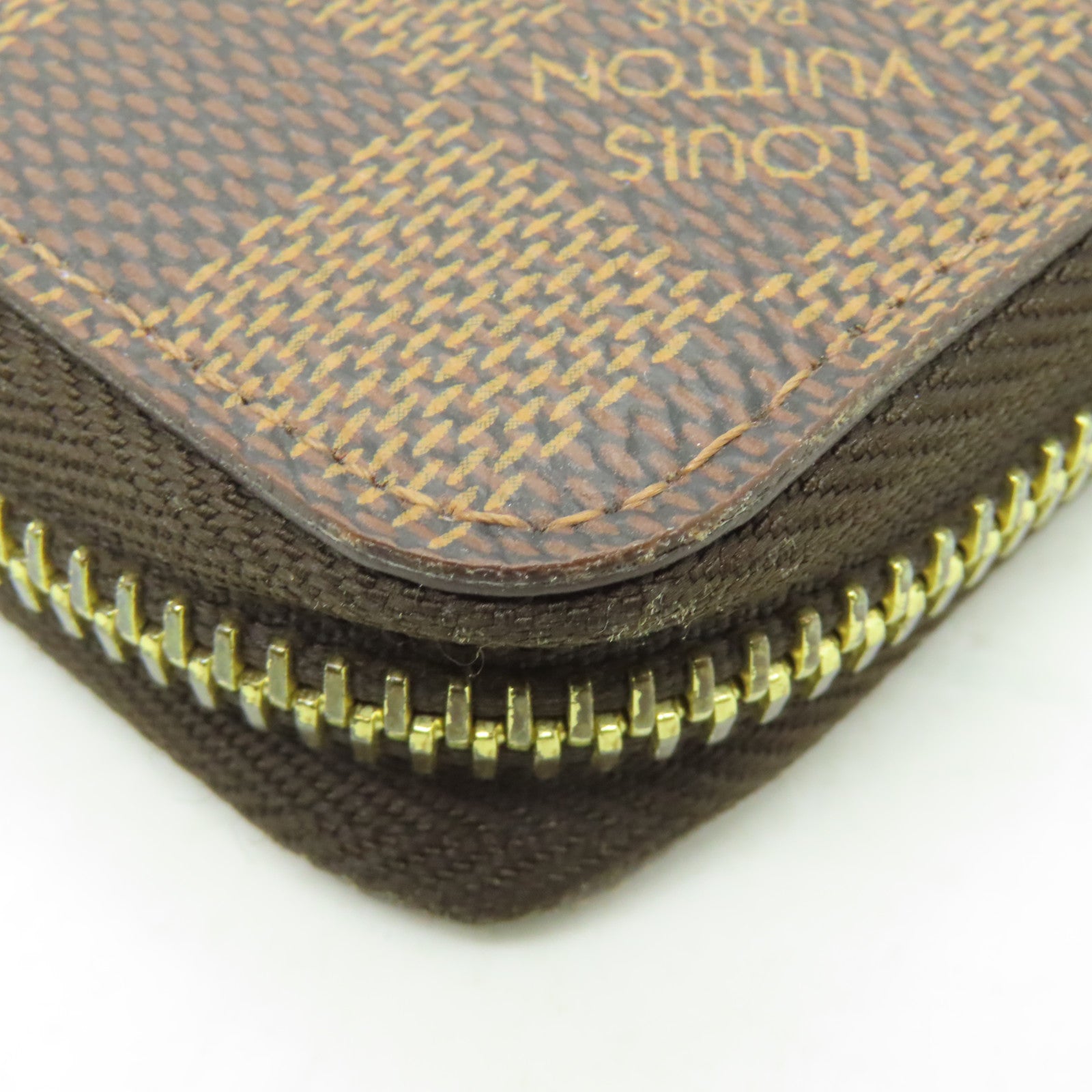 LOUIS VUITTON Damier Zippy Wallet金扣長錢包啡色