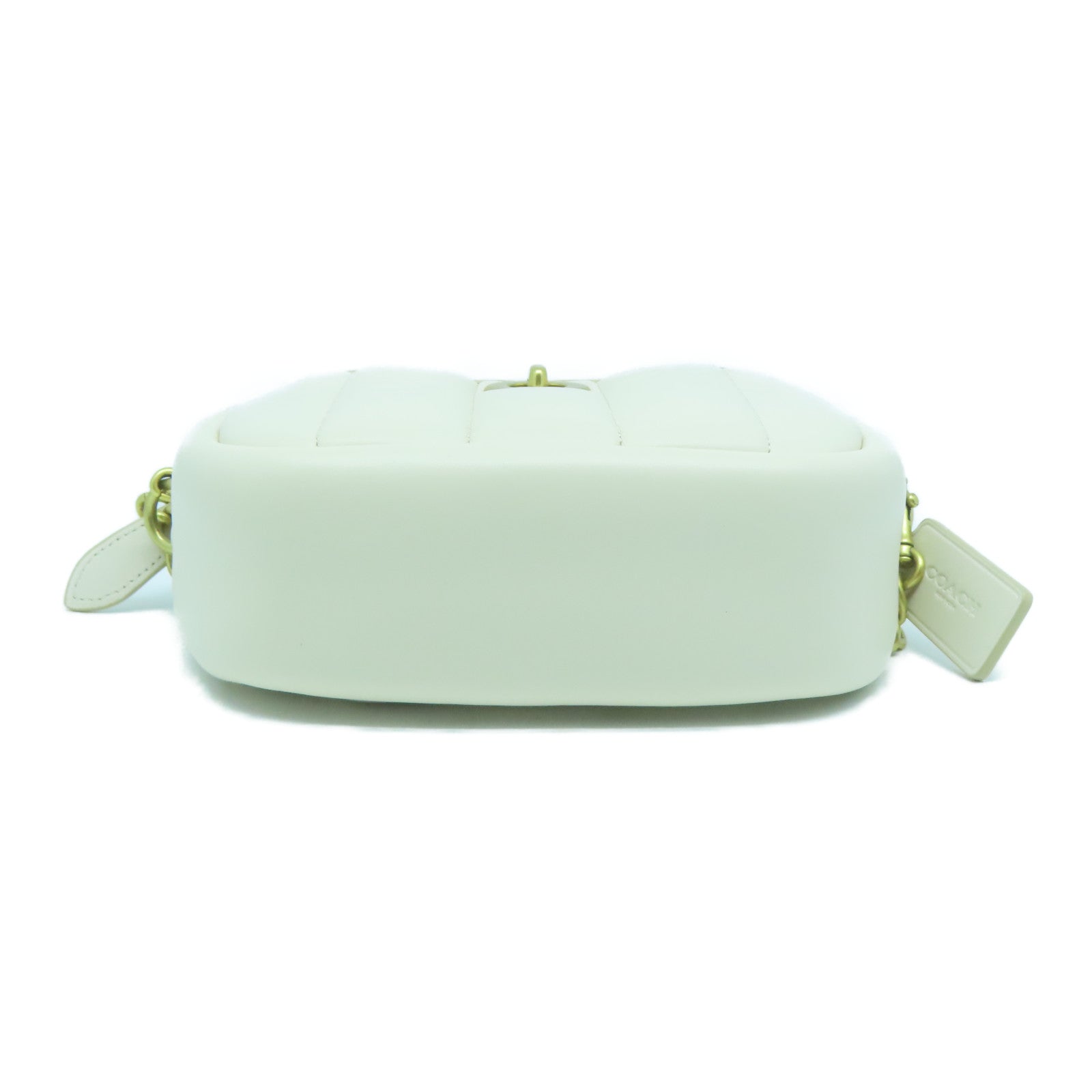 COACH 牛皮皮革Chain Shoulder Bag金扣鏈帶肩背袋白色