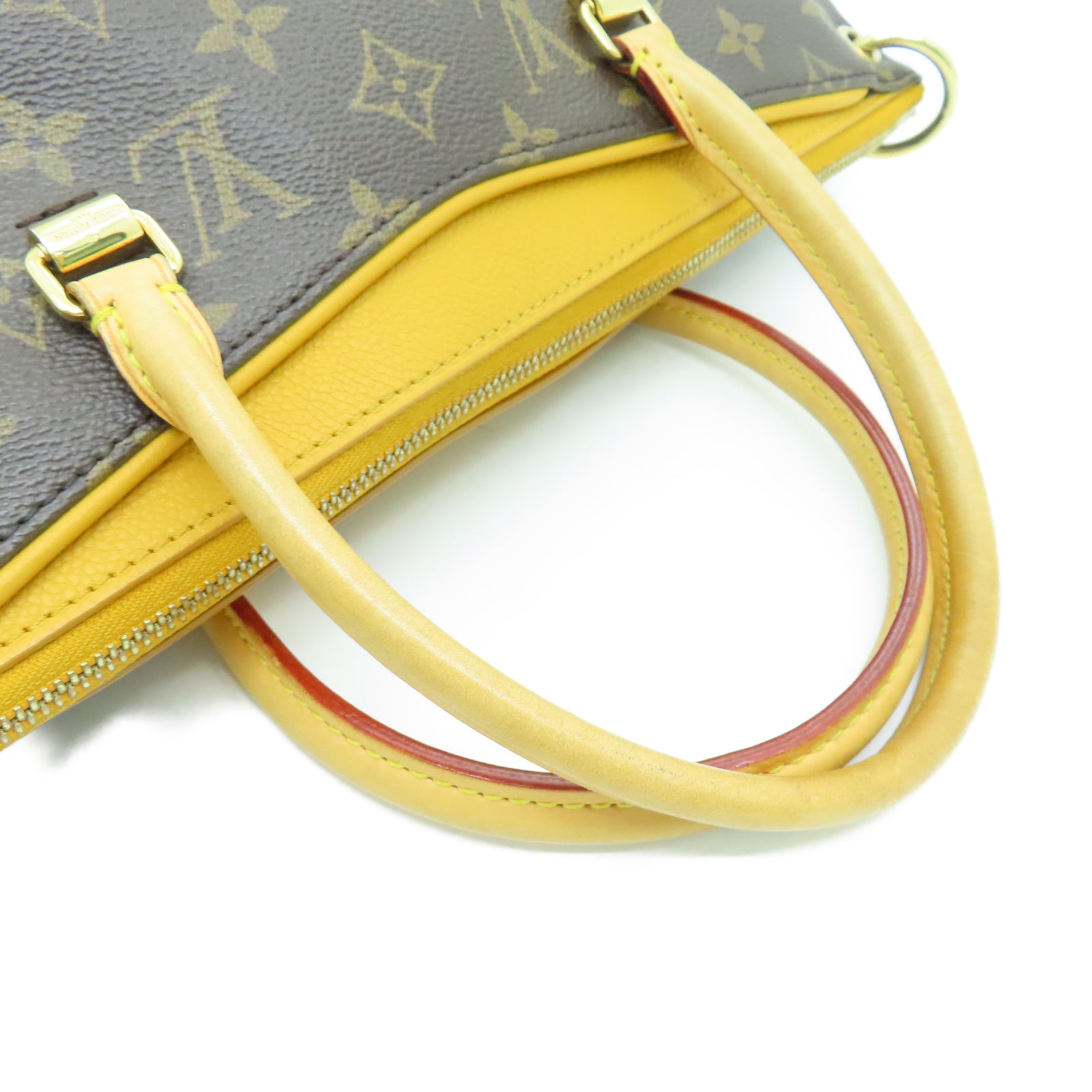 LOUIS VUITTON 【激減優惠】Monogram Pallas MM金扣手挽袋棕色