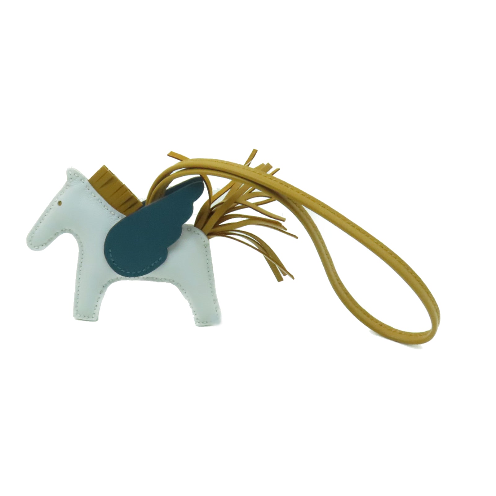 HERMES Swift皮革Rodeo Pegasus PM掛飾淺藍色/綠色/啡色