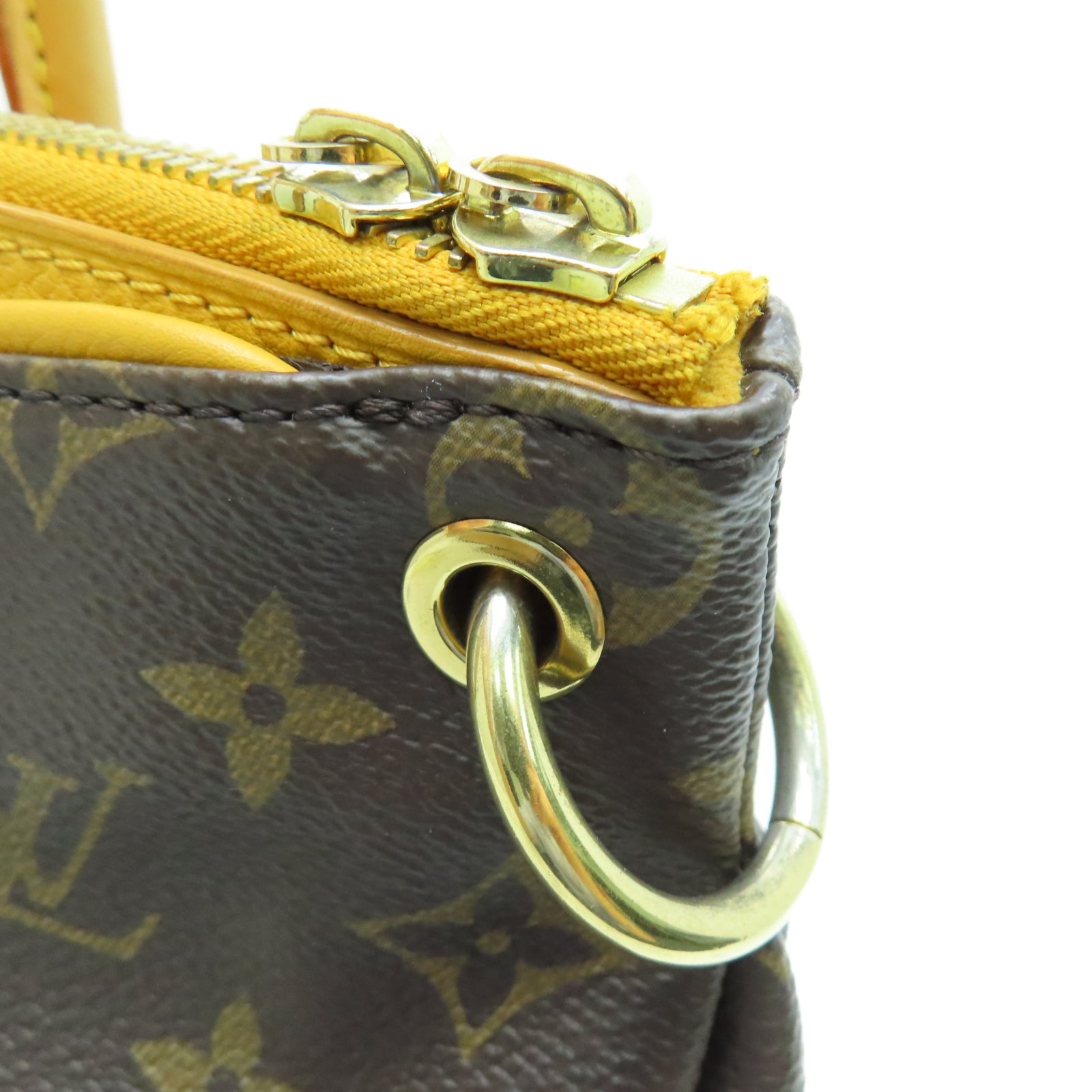 LOUIS VUITTON 【激減優惠】Monogram Pallas MM金扣手挽袋棕色