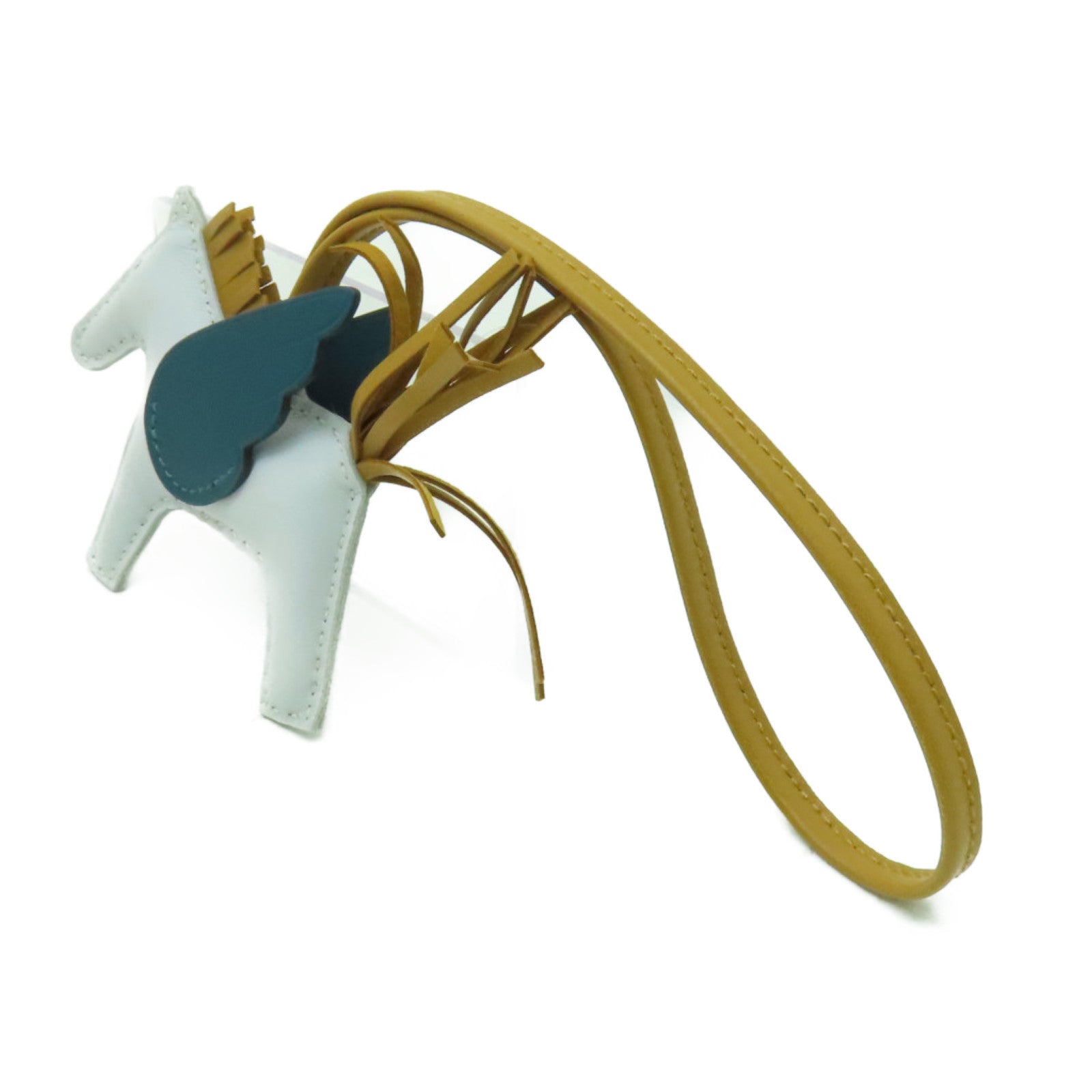 HERMES Swift皮革Rodeo Pegasus PM掛飾淺藍色/綠色/啡色