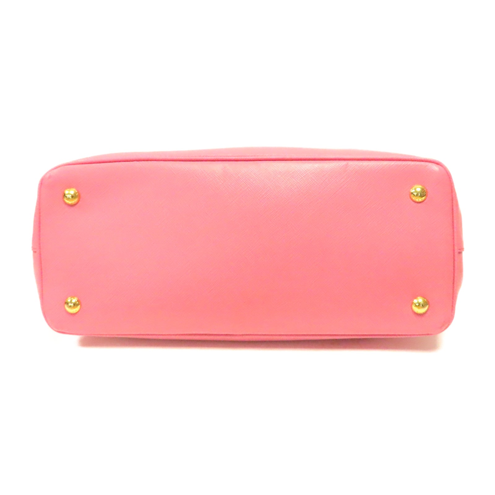 PRADA Saffiano皮革2 way Shoulder金扣手挽肩背兩用袋粉紅色
