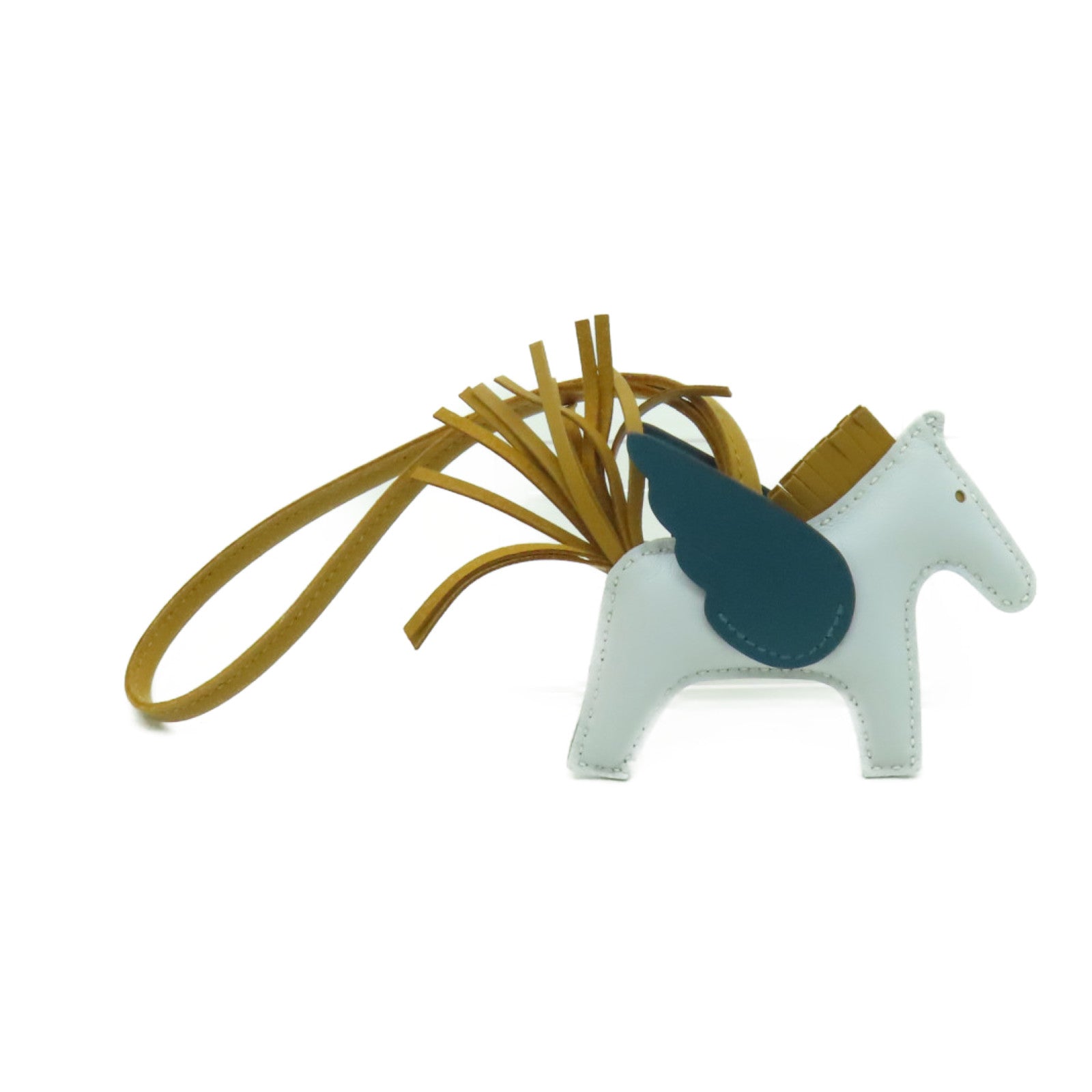 HERMES Swift皮革Rodeo Pegasus PM掛飾淺藍色/綠色/啡色