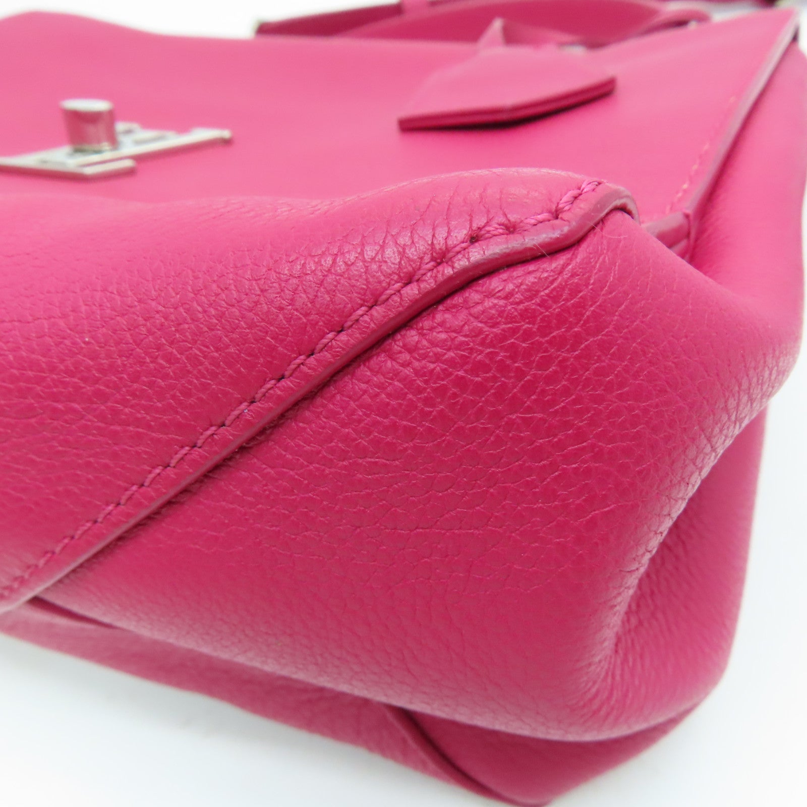 LOUIS VUITTON 【激減優惠】牛皮皮革Lockme銀扣手挽肩背兩用袋粉紅色