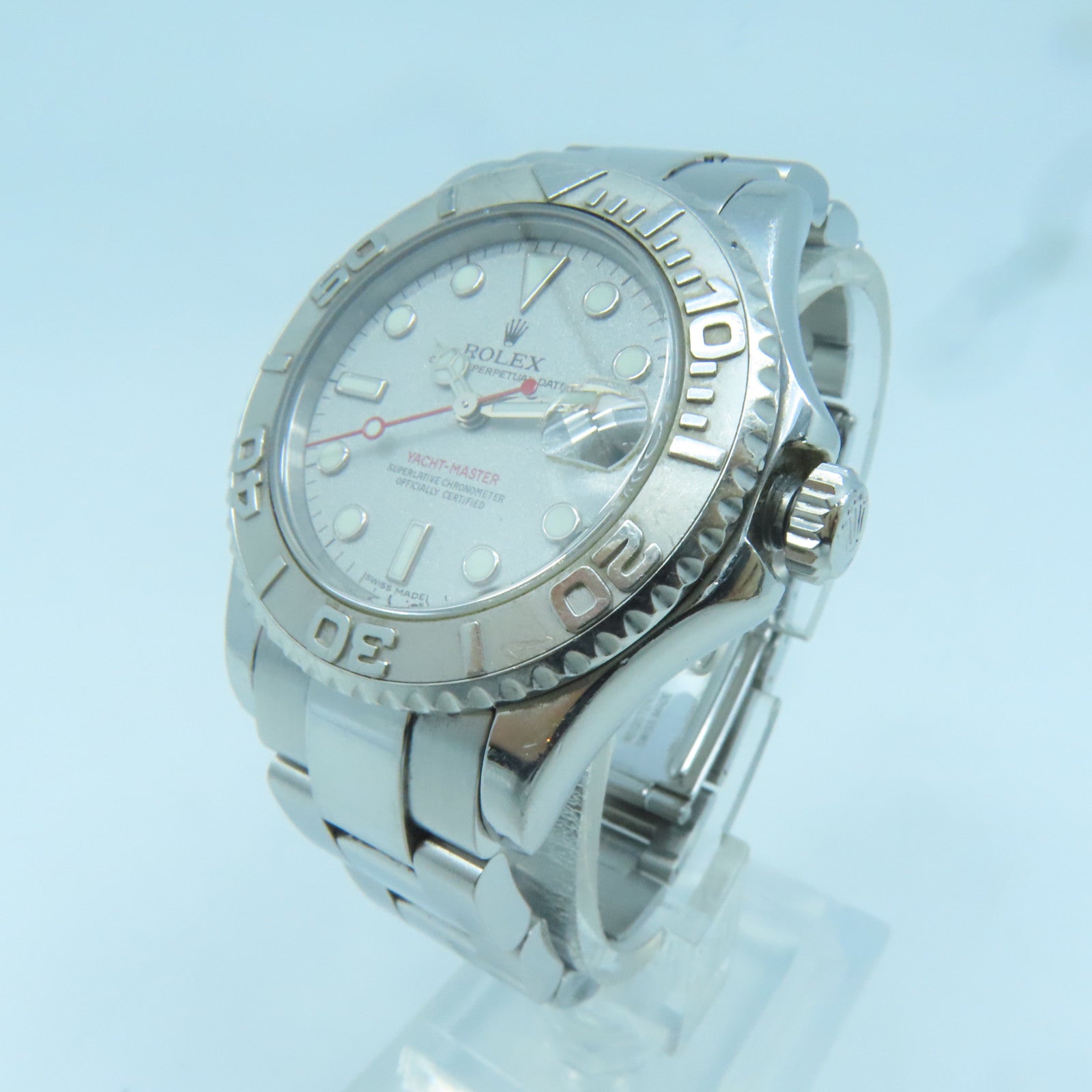 ROLEX Yacht Master 18K白金/不鏽鋼手錶自動機芯銀色
