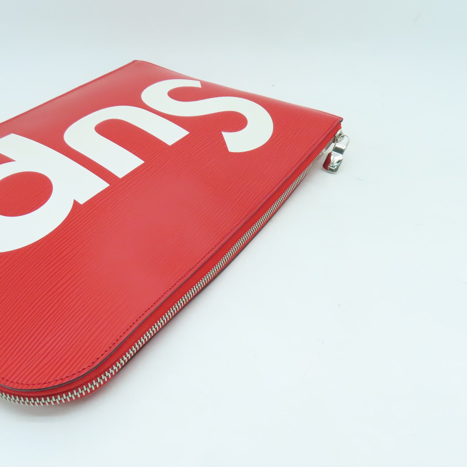 LOUIS VUITTON 【激減優惠】Epi Supreme Pochette Jules GM銀扣手拿包紅色