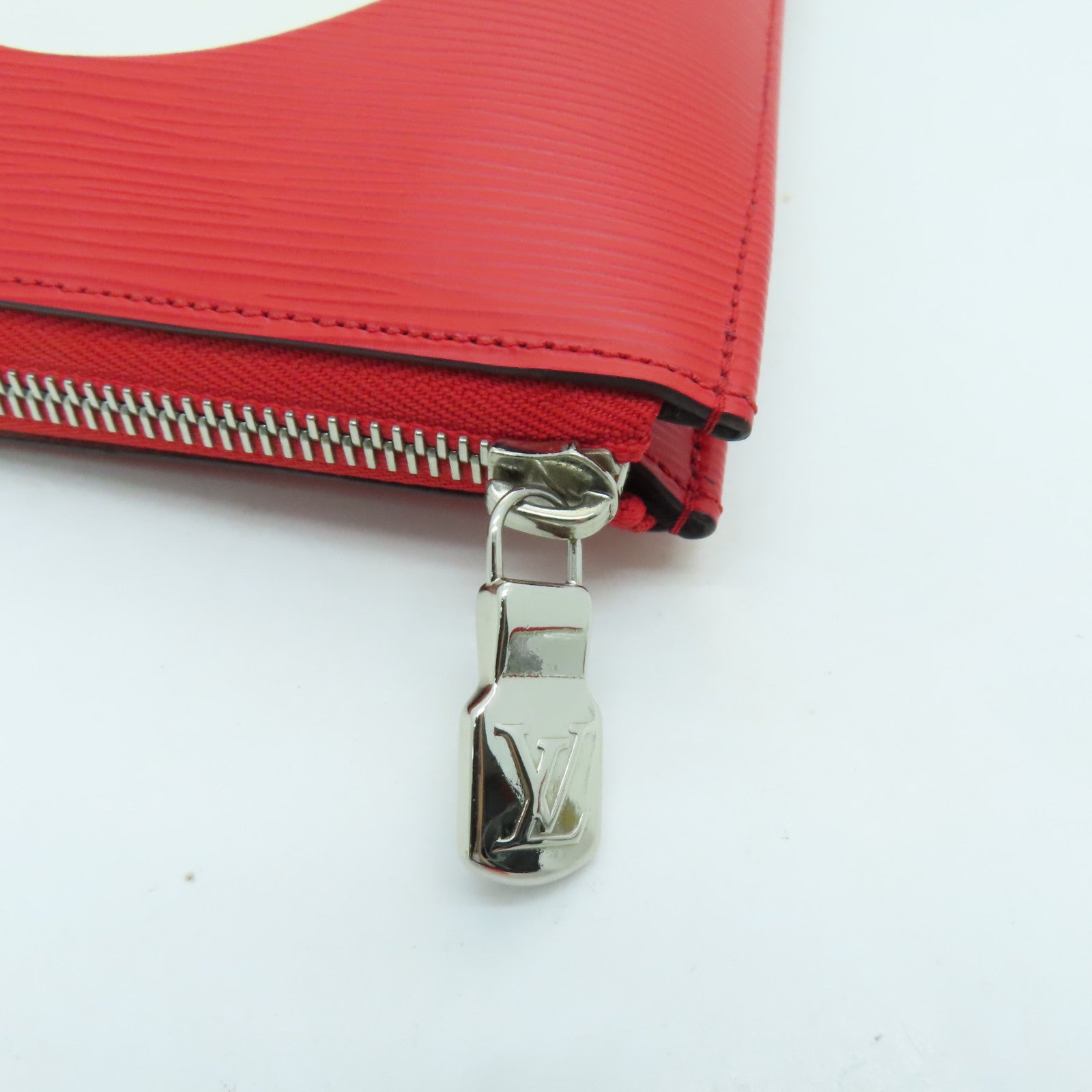 LOUIS VUITTON 【激減優惠】Epi Supreme Pochette Jules GM銀扣手拿包紅色