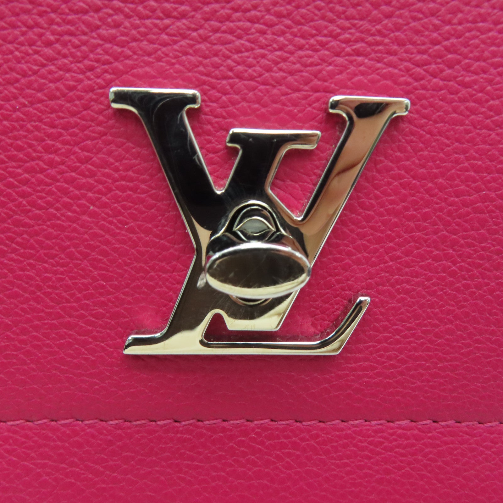 LOUIS VUITTON 【激減優惠】牛皮皮革Lockme銀扣手挽肩背兩用袋粉紅色