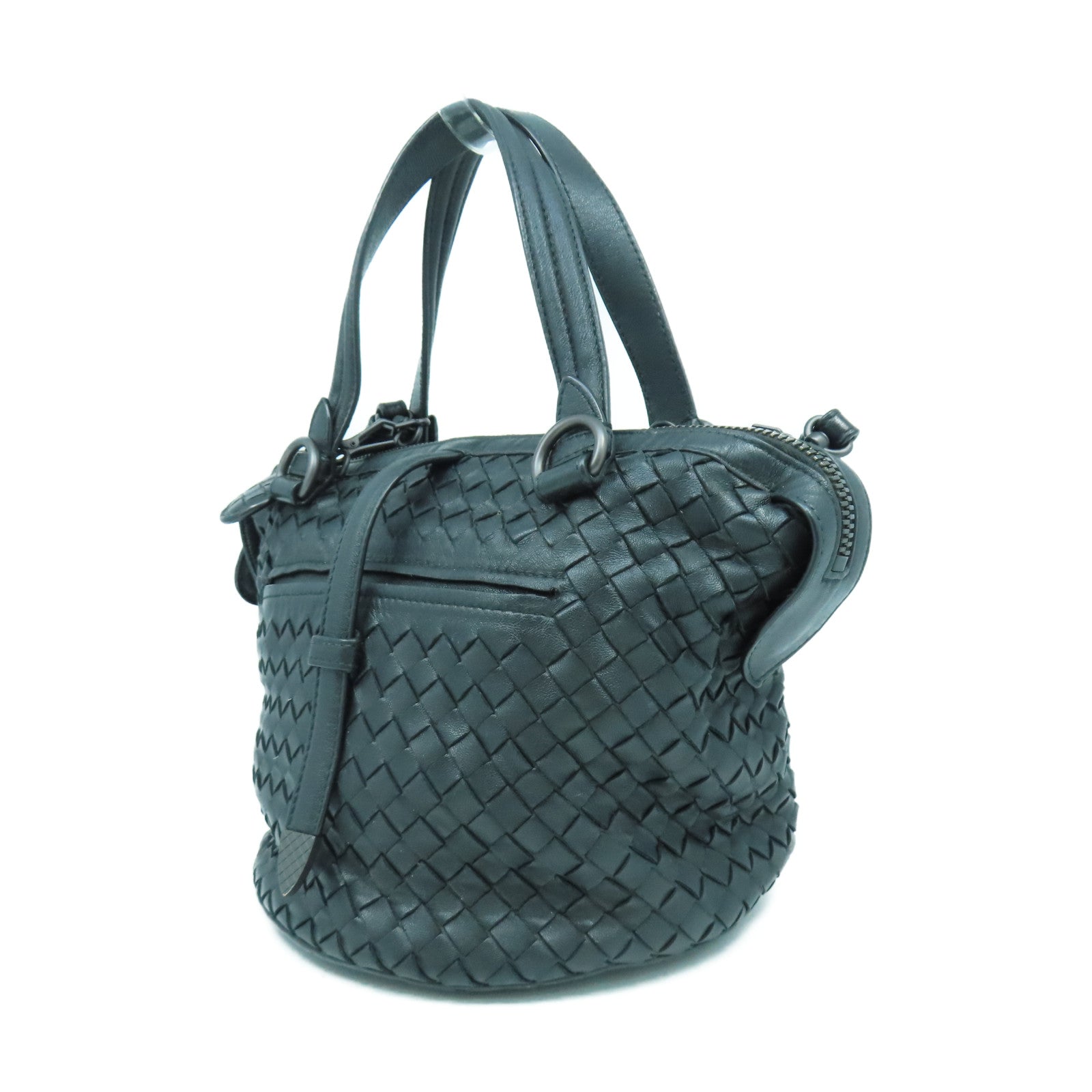 BOTTEGA VENETA 【激減優惠】牛皮皮革2 Way Shoulder黑扣手挽肩背兩用袋黑色