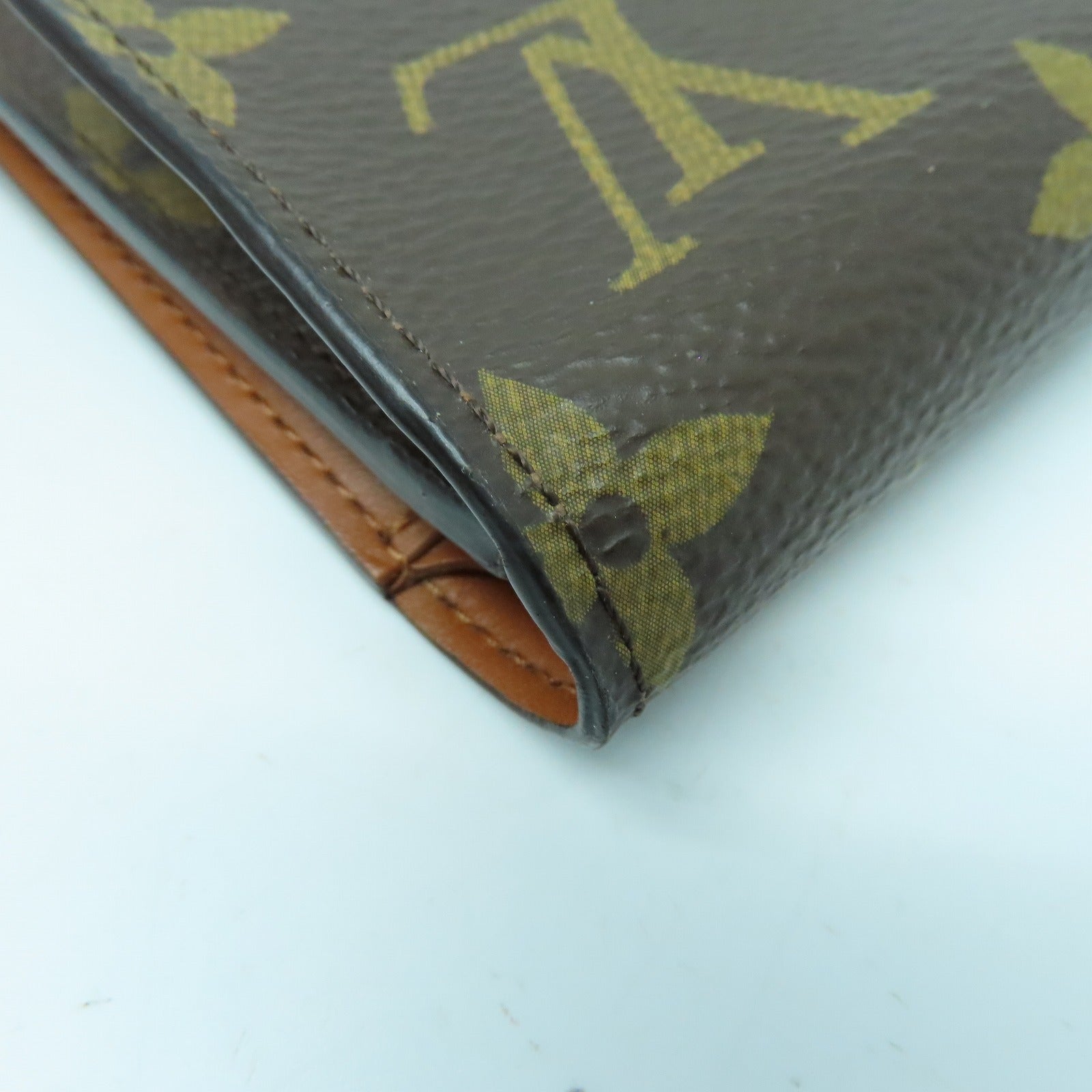 LOUIS VUITTON Monogram Compact Flower金扣钱包啡色