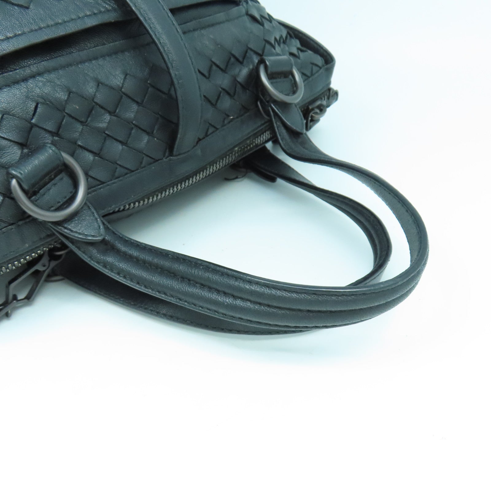 BOTTEGA VENETA 【激減優惠】牛皮皮革2 Way Shoulder黑扣手挽肩背兩用袋黑色