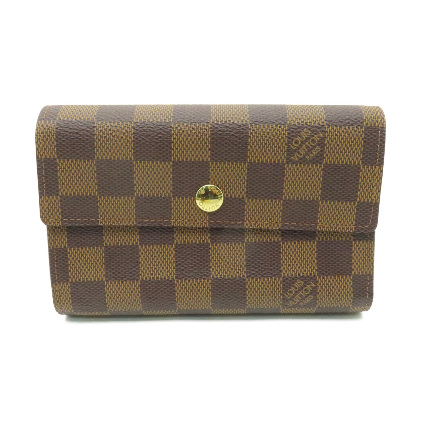 LOUIS VUITTON Damier Wallet金扣錢包啡色