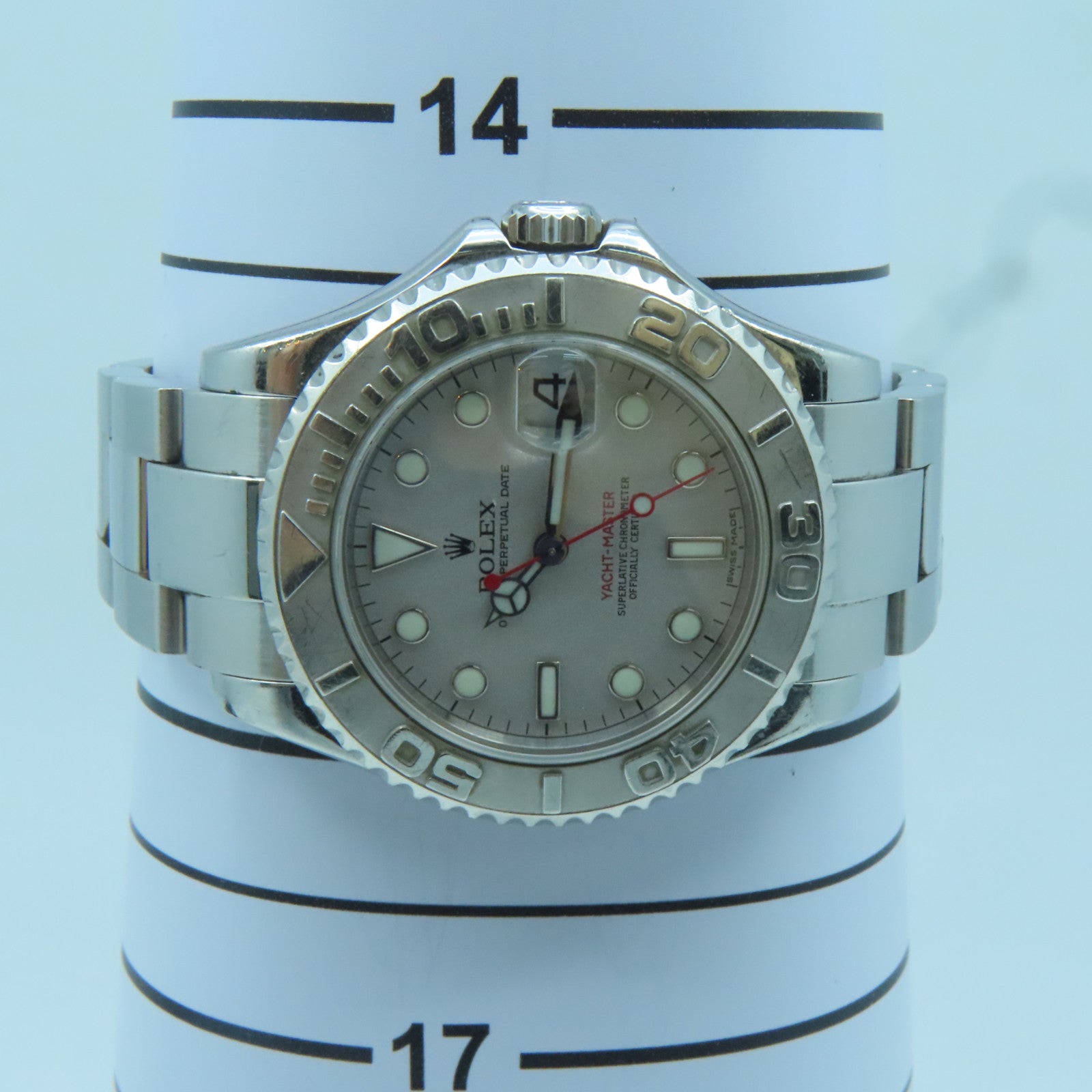 ROLEX Yacht Master 18K白金/不鏽鋼手錶自動機芯銀色