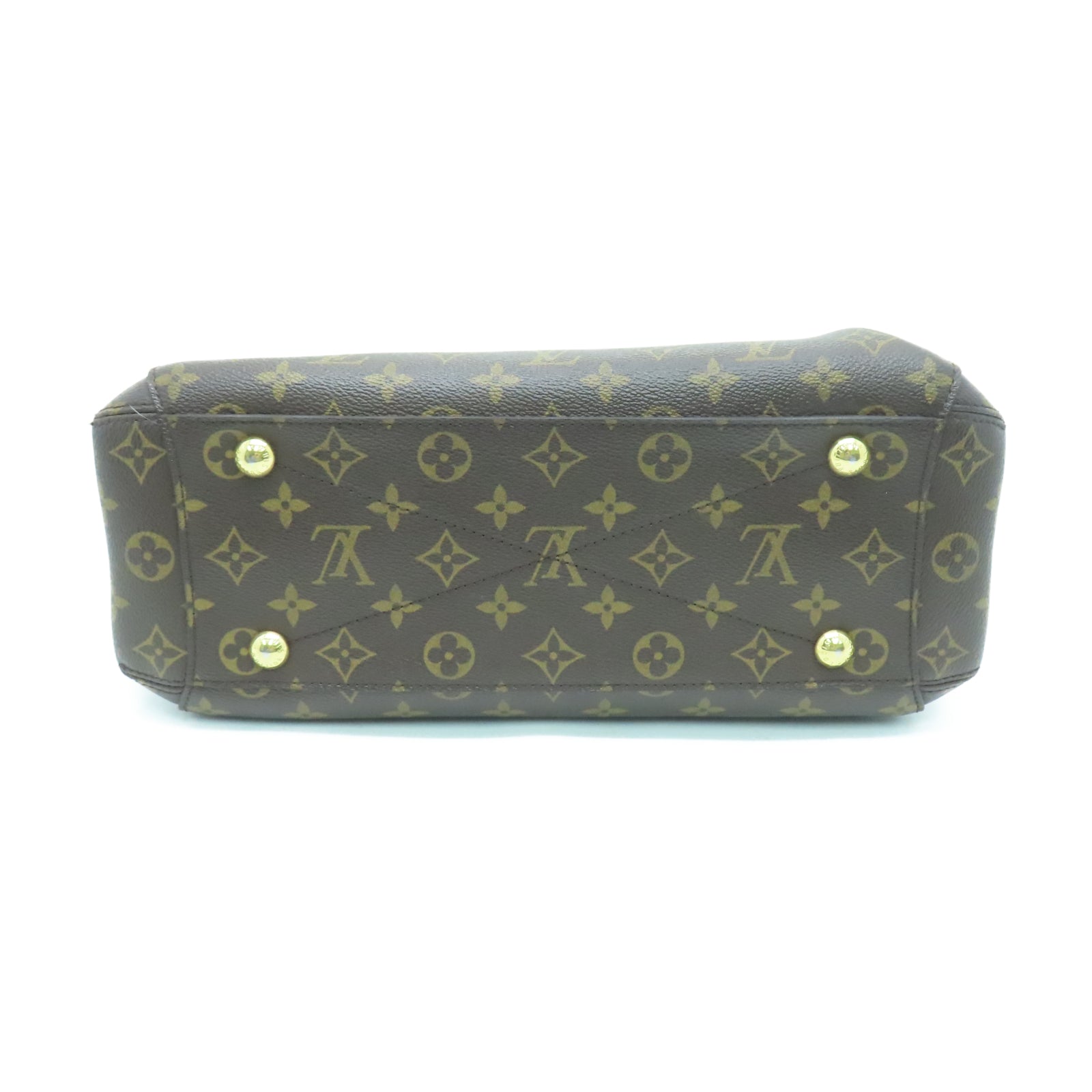 LOUIS VUITTON Monogram Montaigne MM金扣手挽肩背兩用袋棕色