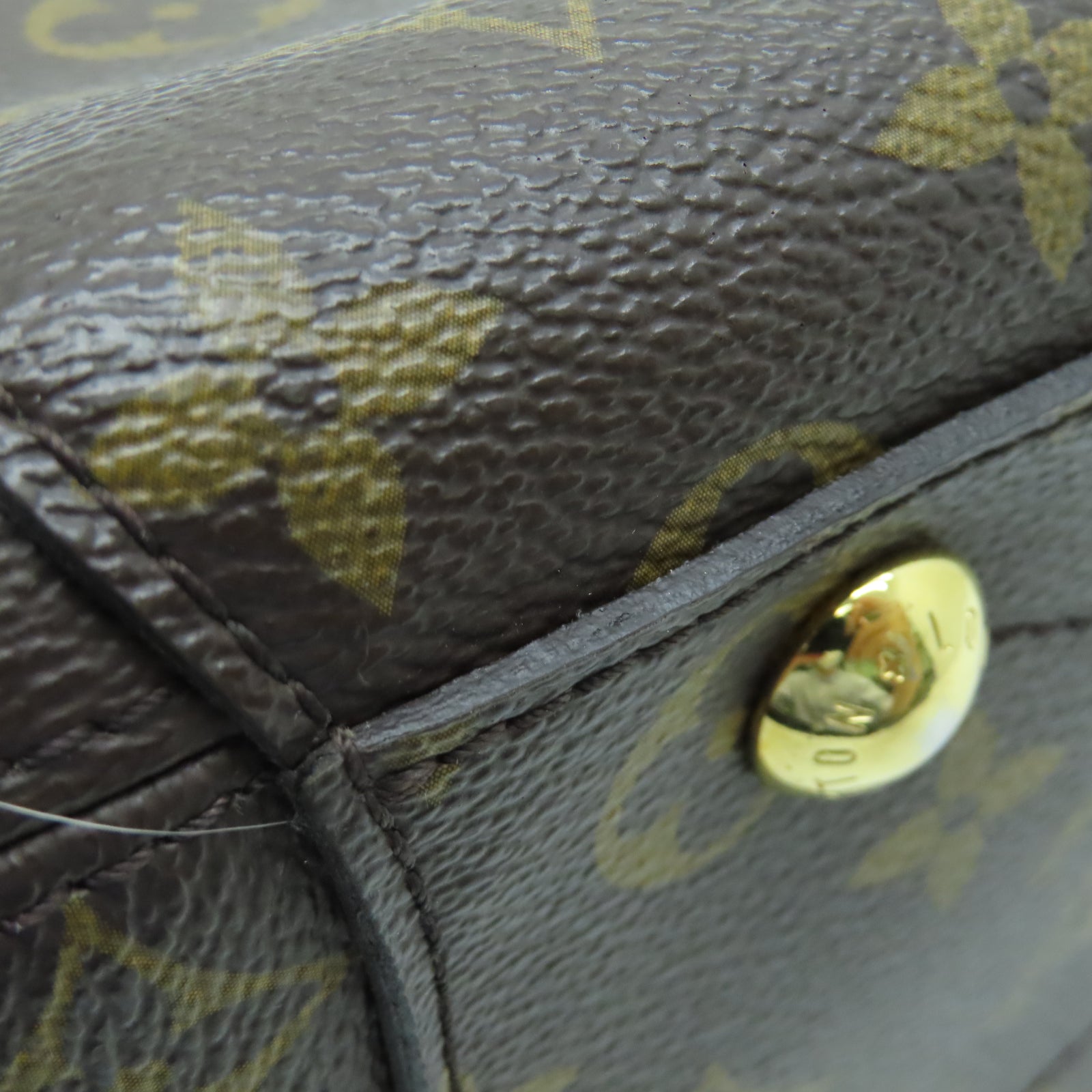 LOUIS VUITTON Monogram Montaigne MM金扣手挽肩背兩用袋棕色
