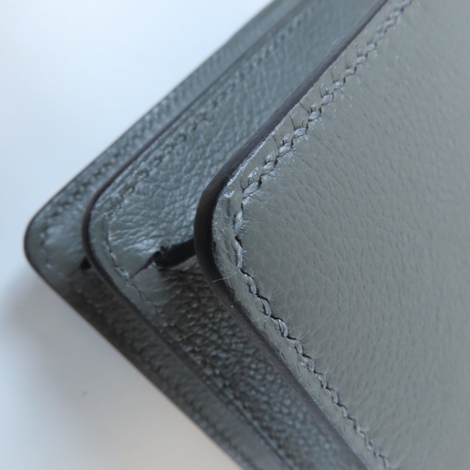 HERMES Evercolor皮革Mini Roulis金扣肩背袋深灰色