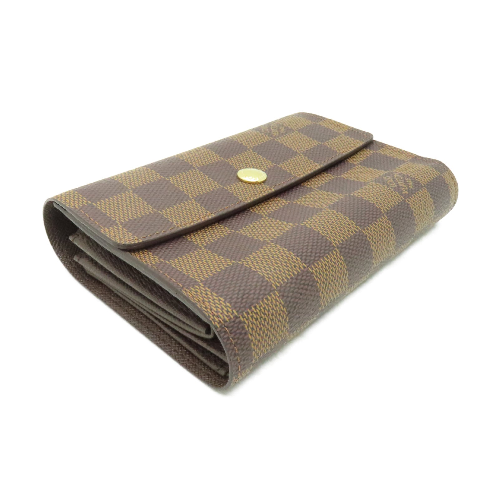 LOUIS VUITTON Damier Wallet金扣錢包啡色