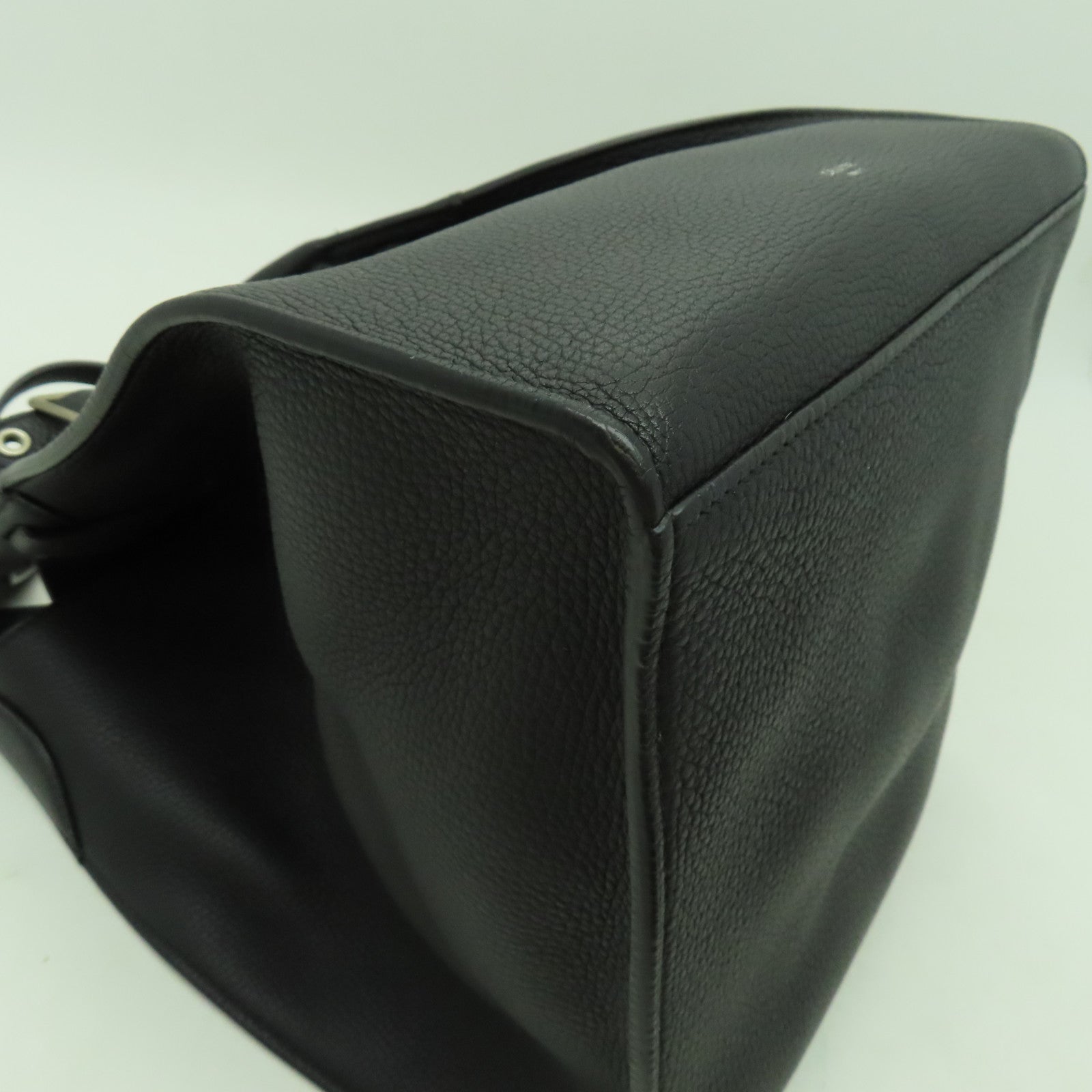 CELINE 牛皮皮革Shoulder Bag銀扣手挽肩背兩用袋黑色